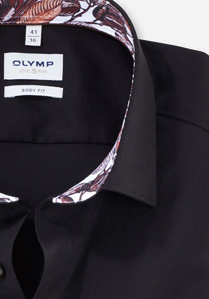 OLYMP Businessoverhemd Level 5 met contrastkleurige details