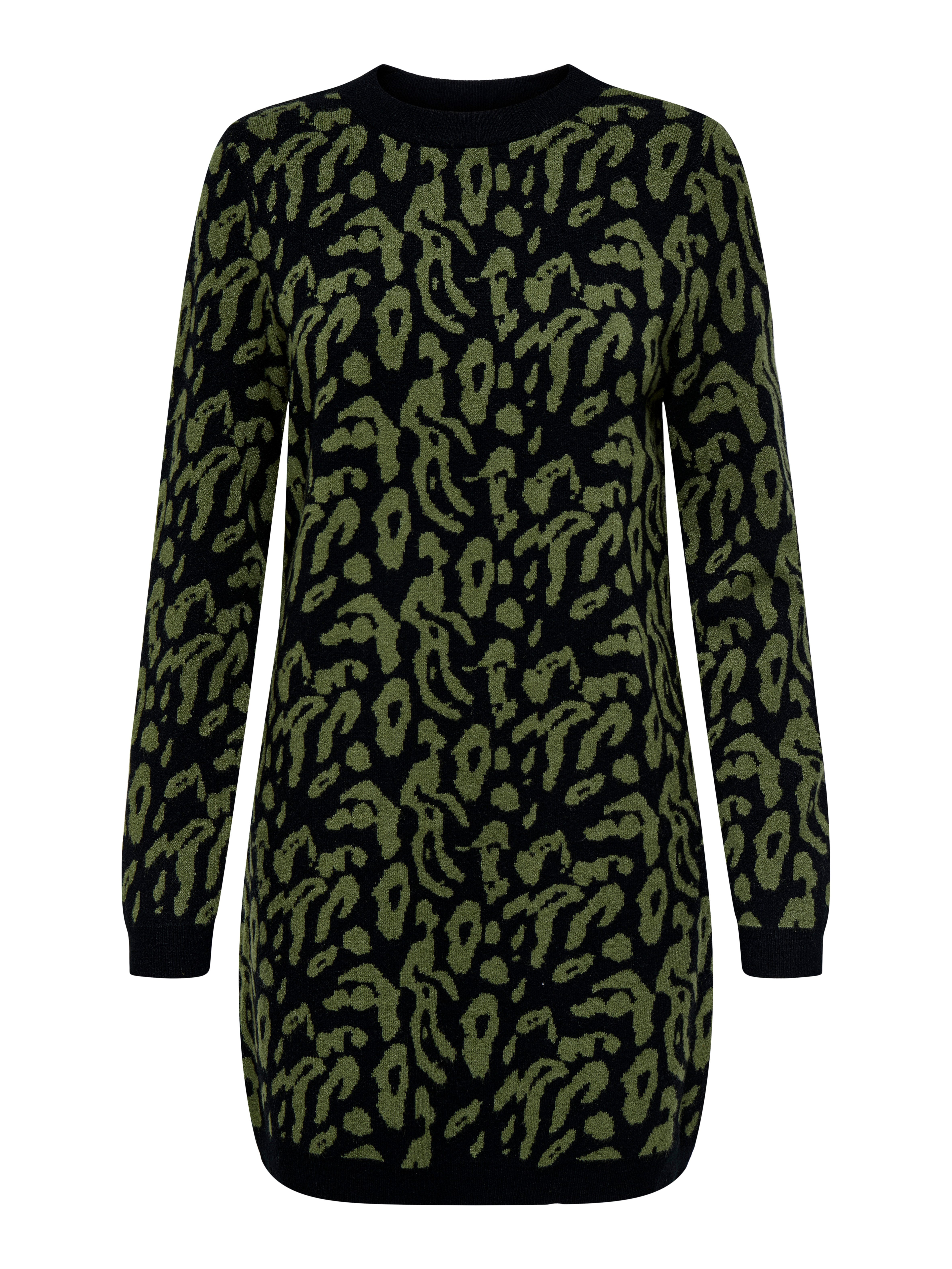 Only Gebreide jurk ONLJENNI LS ANIMAL DRESS EX KNT
