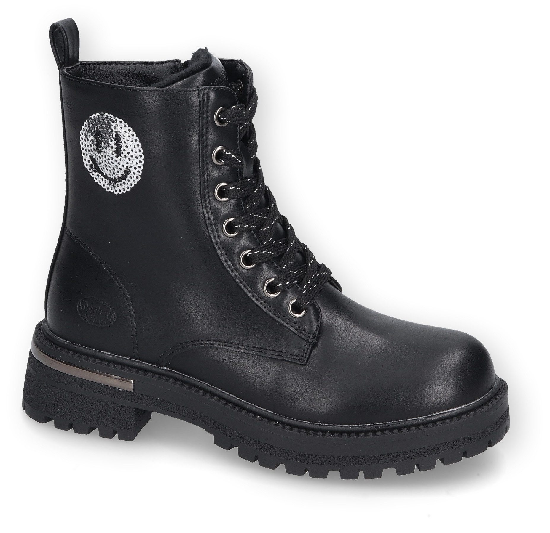 Dockers by Gerli Veterlaarzen Chunky laarzen, biker boots plateaulaarzen met blokhak meisjes laarzen maat 31 EU zwart
