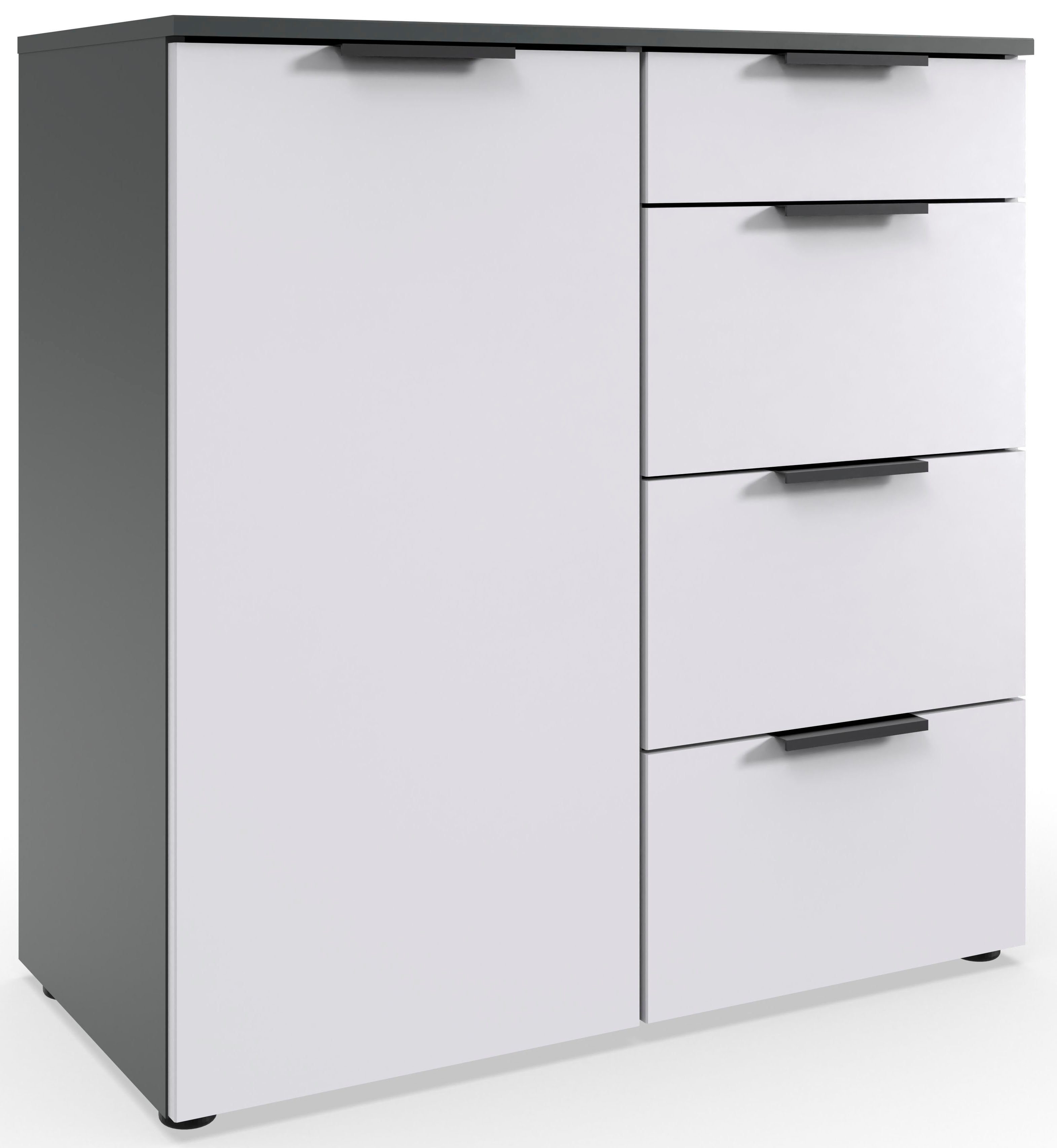 Wimex Kast met laden en deuren Level by fresh to go 1-deurs met 4 laden, soft-close functie, 81 cm breed, 84 cm hoog commodes & ladekasten wit