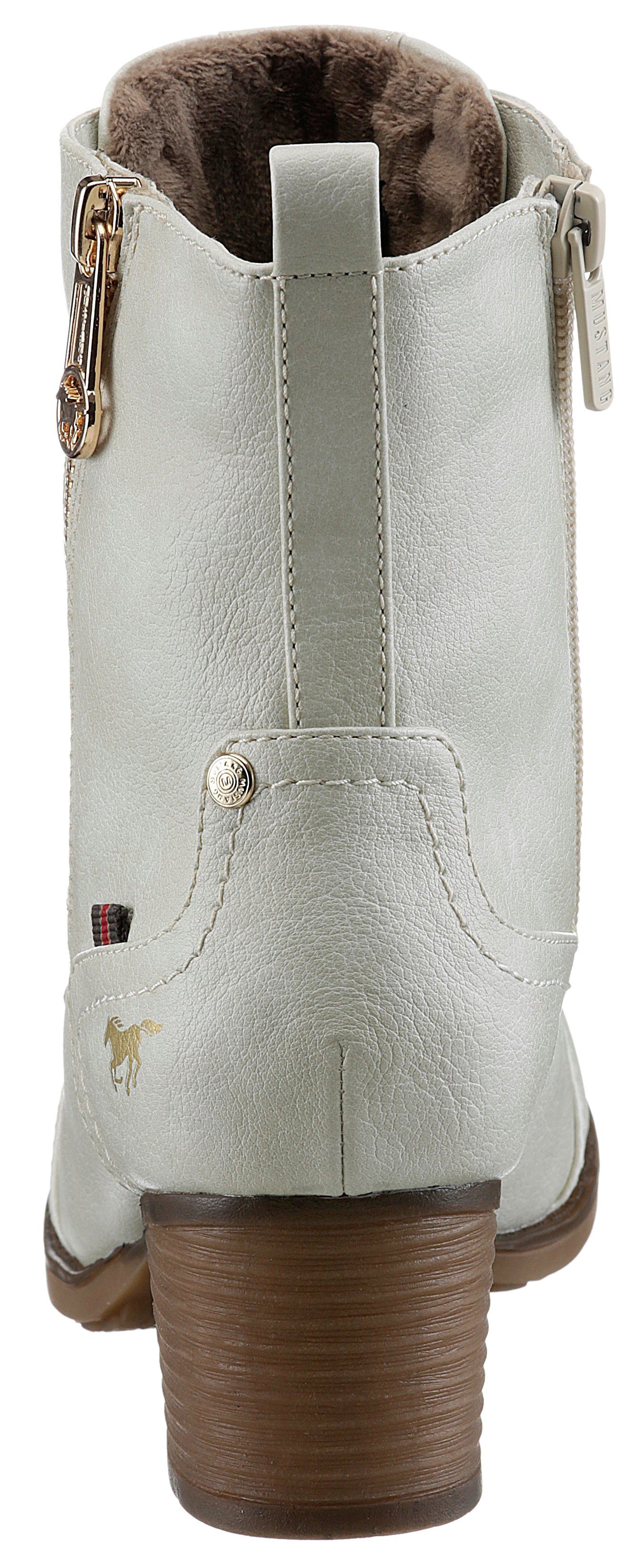 Mustang Shoes Veterlaarsjes Enkellaars, herfst schoen met decoratieve rits aan de buitenkant