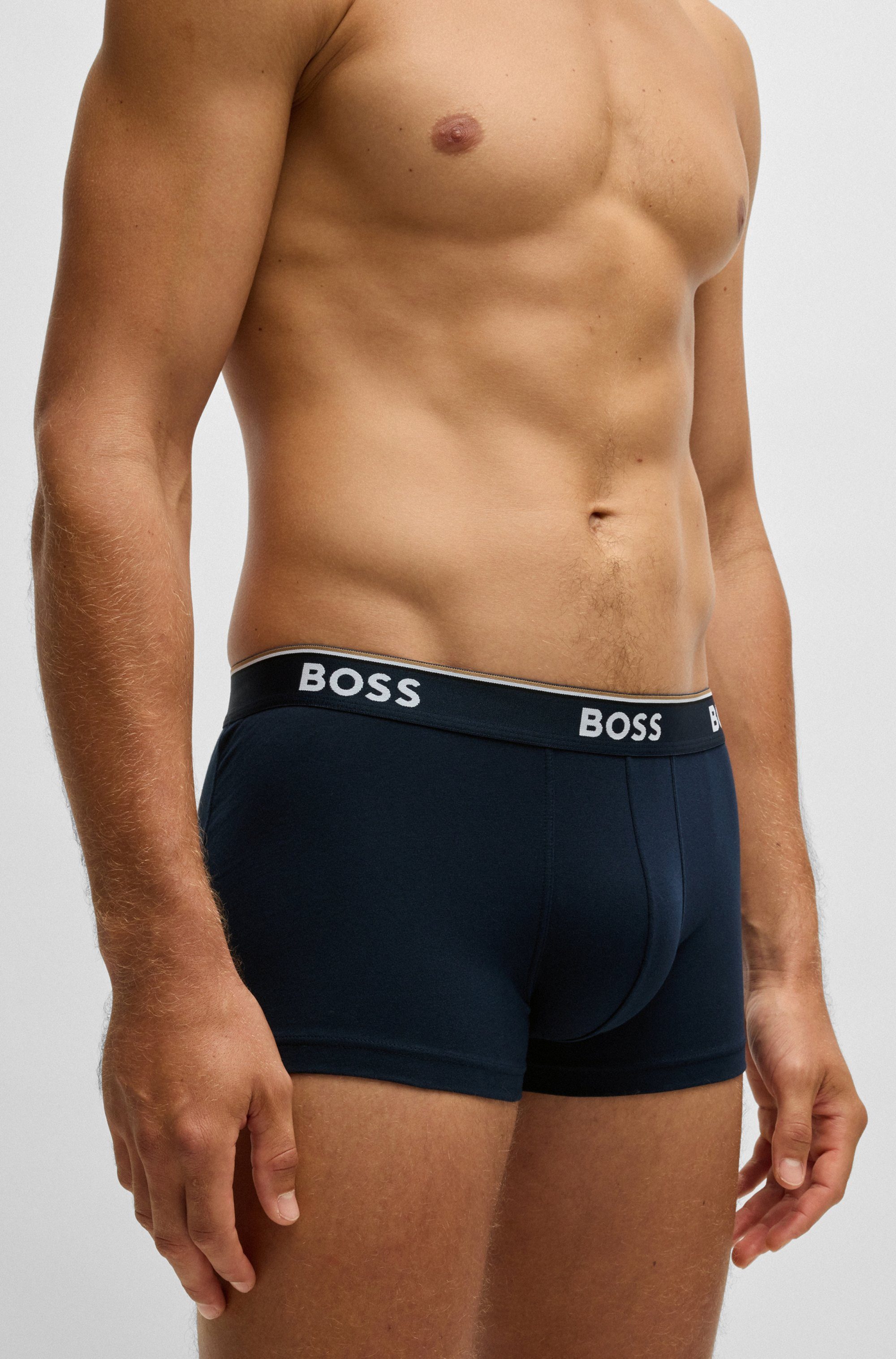 BOSS Boxershort TRUNK 3 PACK BOSS opdruk op de tailleband (3 stuks)