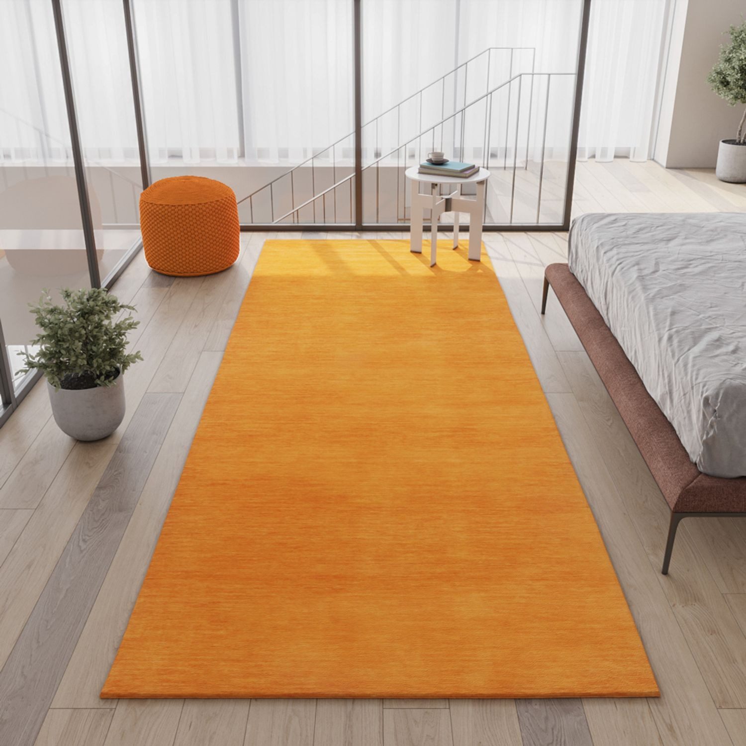 morgenland Loper LORIBAFT TEPPSTAR zuiver scheerwol unikleur lopers maat 80x300 cm oranje