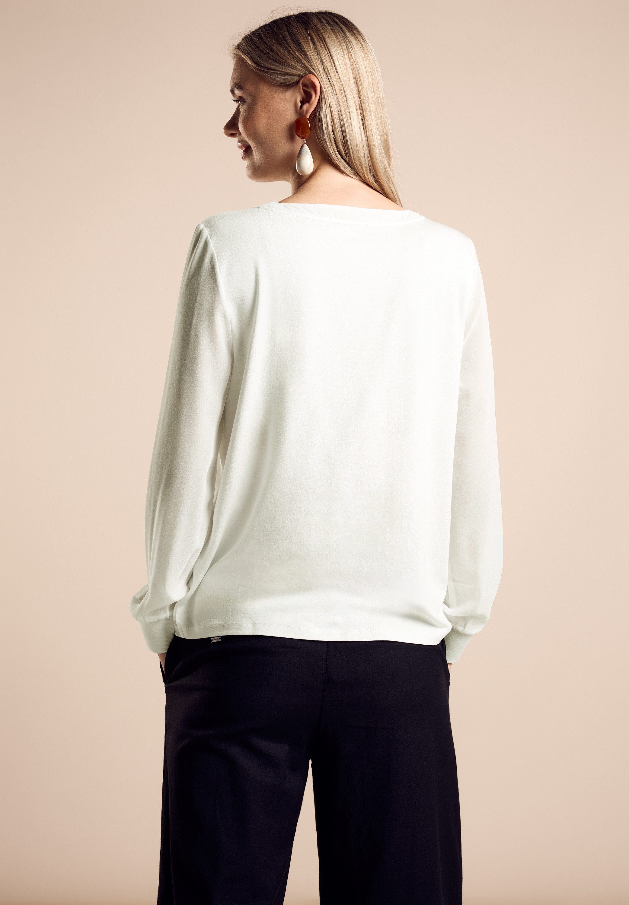 STREET ONE Shirt met lange mouwen met v-hals