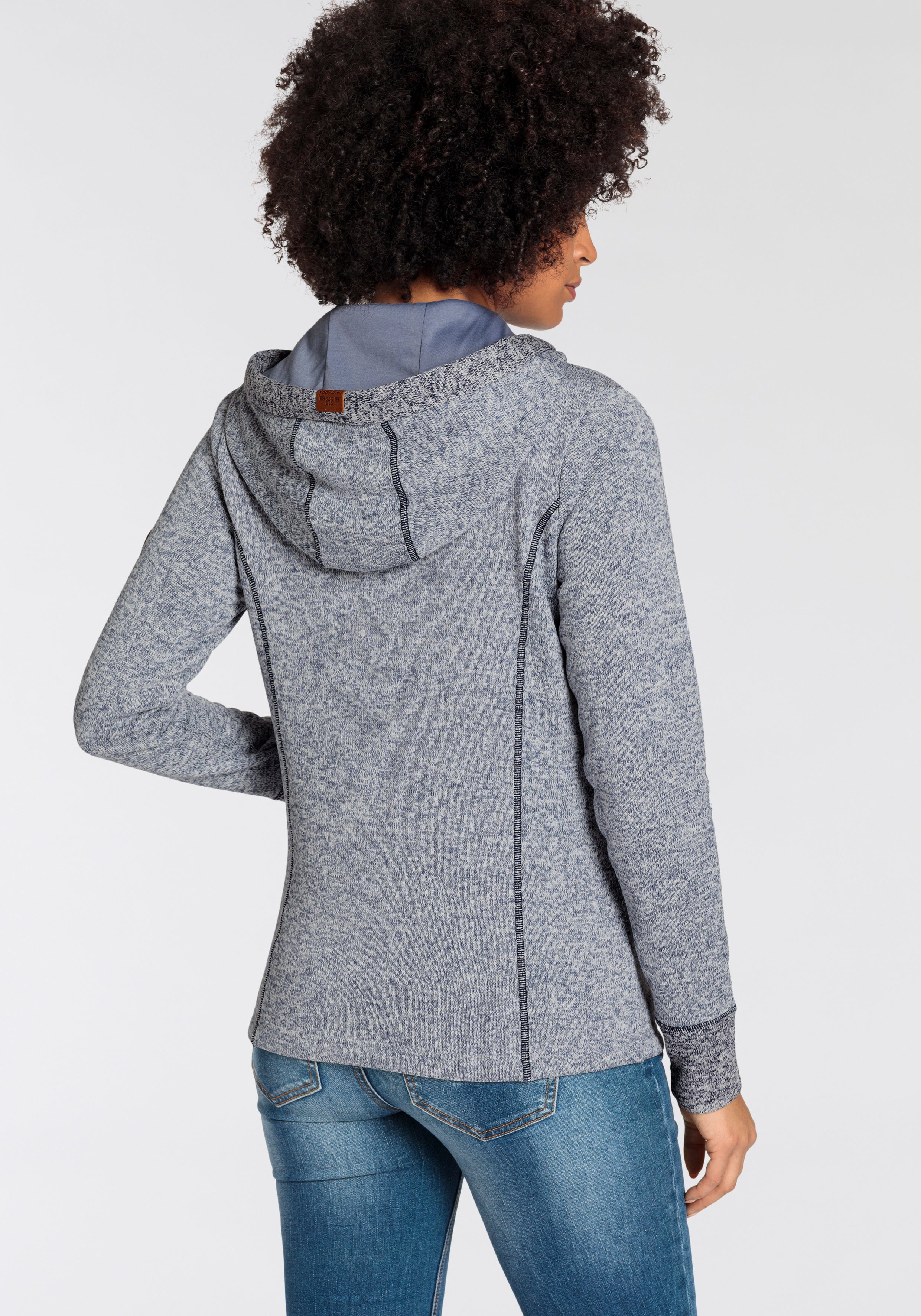 KangaROOS Capuchonsweatvest gemaakt van zacht fleece in een tweekleurig design