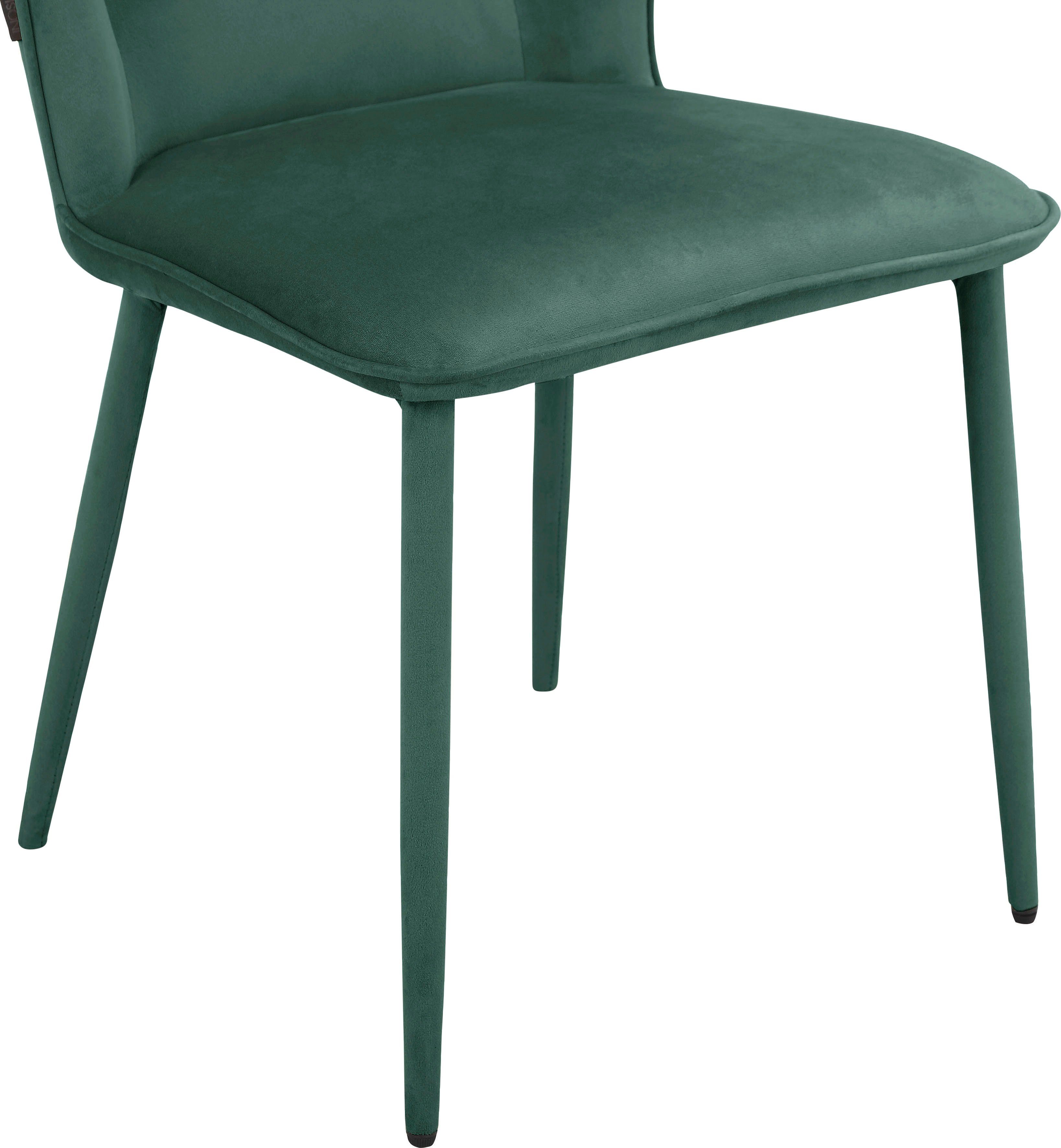 INOSIGN Eetkamerstoel Koa van veloursstof, met zacht verdikte zitting en rugleuning, zithoogte 49 cm (2 stuks)
