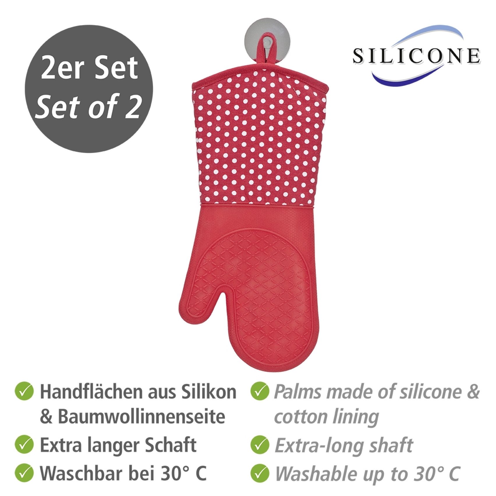 WENKO Ovenwanten Model Silicoon gemaakt van siliconen (set, 2-delig)