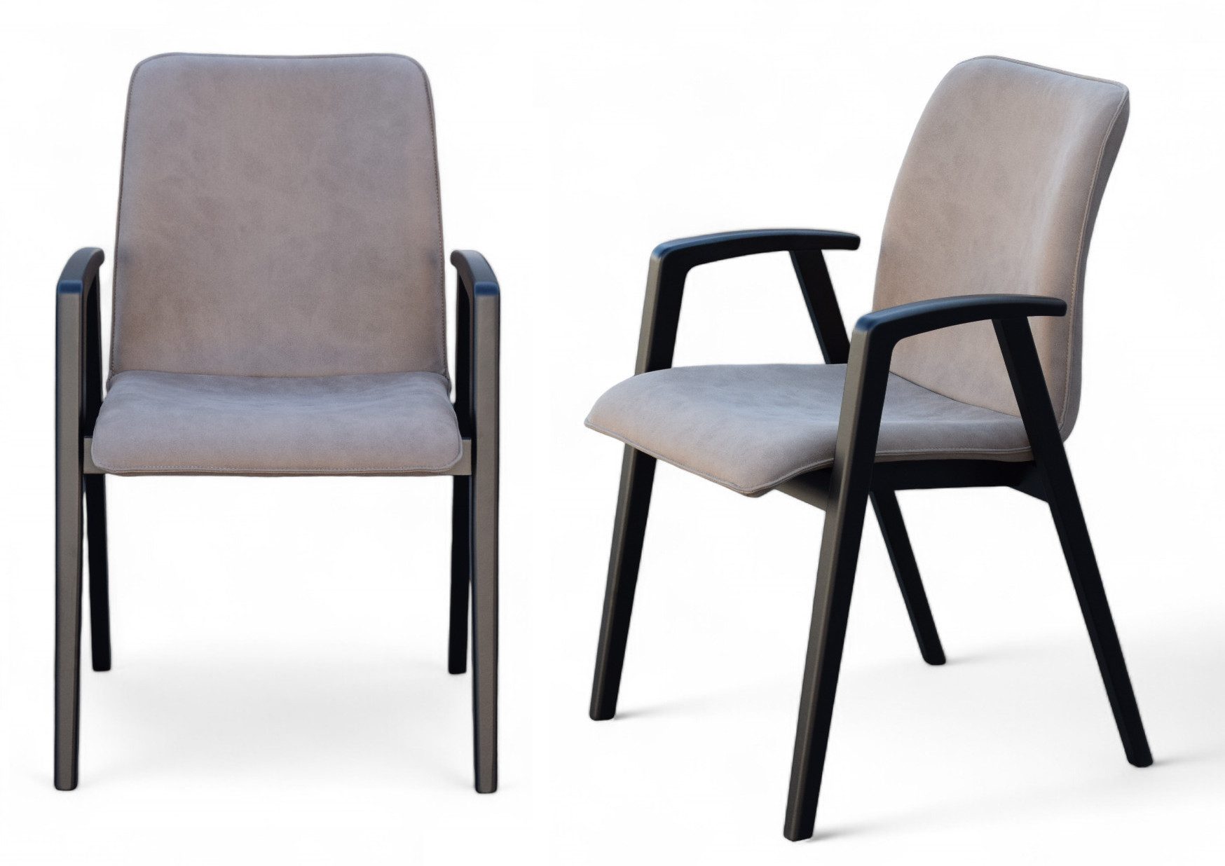 Home affaire Stoel met armleuningen Loreen eetkamerstoel, gestoffeerde stoel, woonstoel, eetstoel met armleuningen (set, 2 stuks) 4 poot stoelen