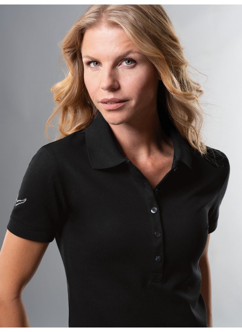 Trigema Poloshirt TRIGEMA poloshirt met kristallen (1-delig)