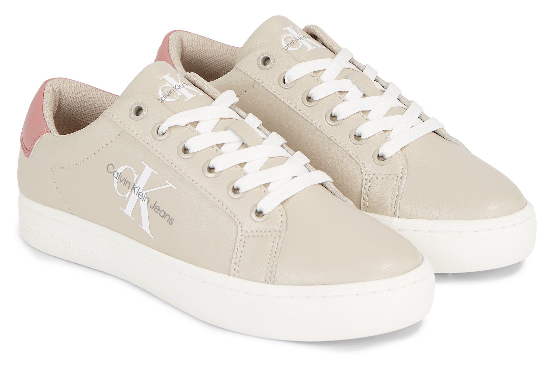 Calvin Klein Sneakers CLASSIC CUPSOLE LACEUP LTH WN met zijlogo, vrijetijdsschoen, halve schoen, veterschoen