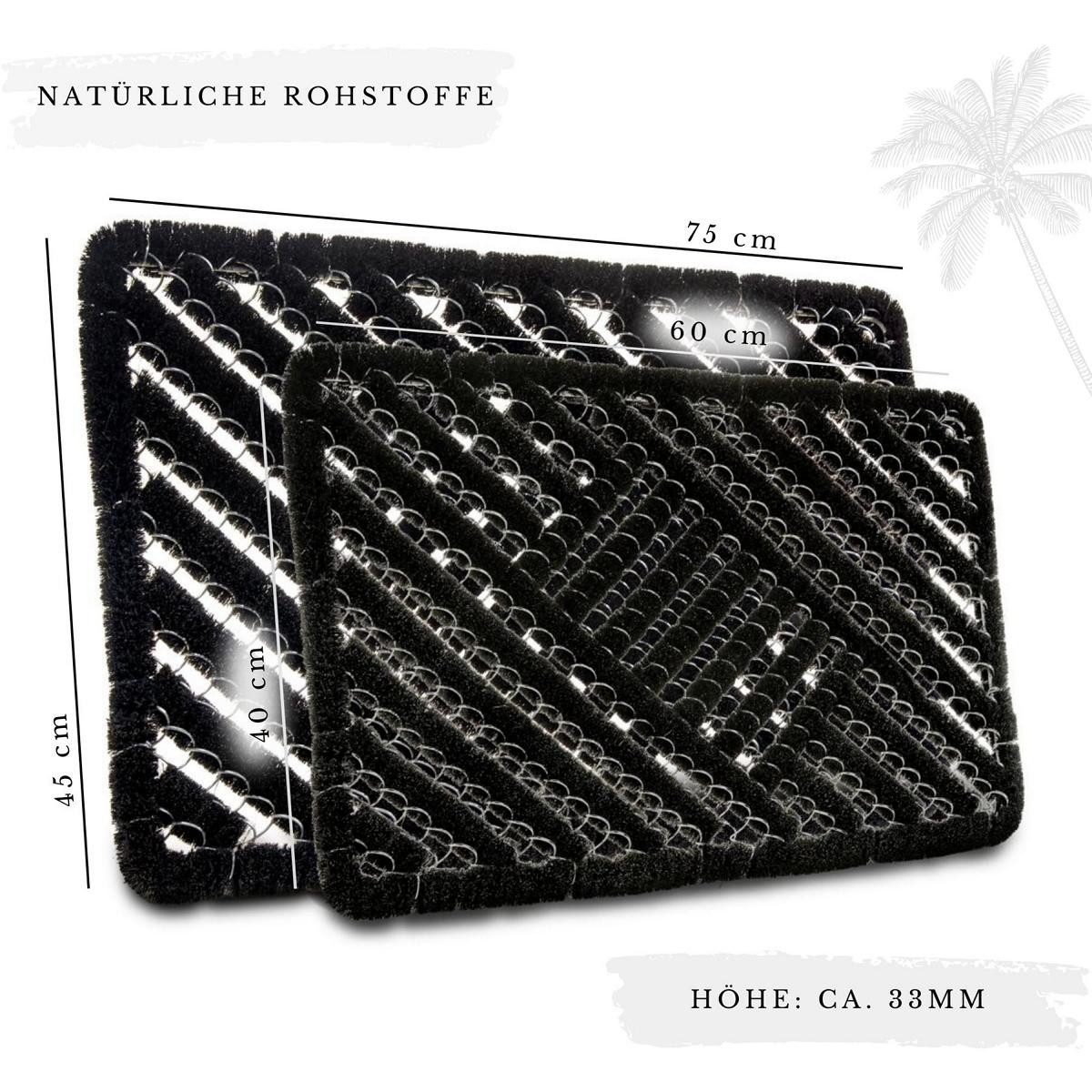 HANSE Home Mat Grid Brushes Mat, deurmat Raster, robuust, borstels, binnen, buiten, vuilafstotend, weerbestendig