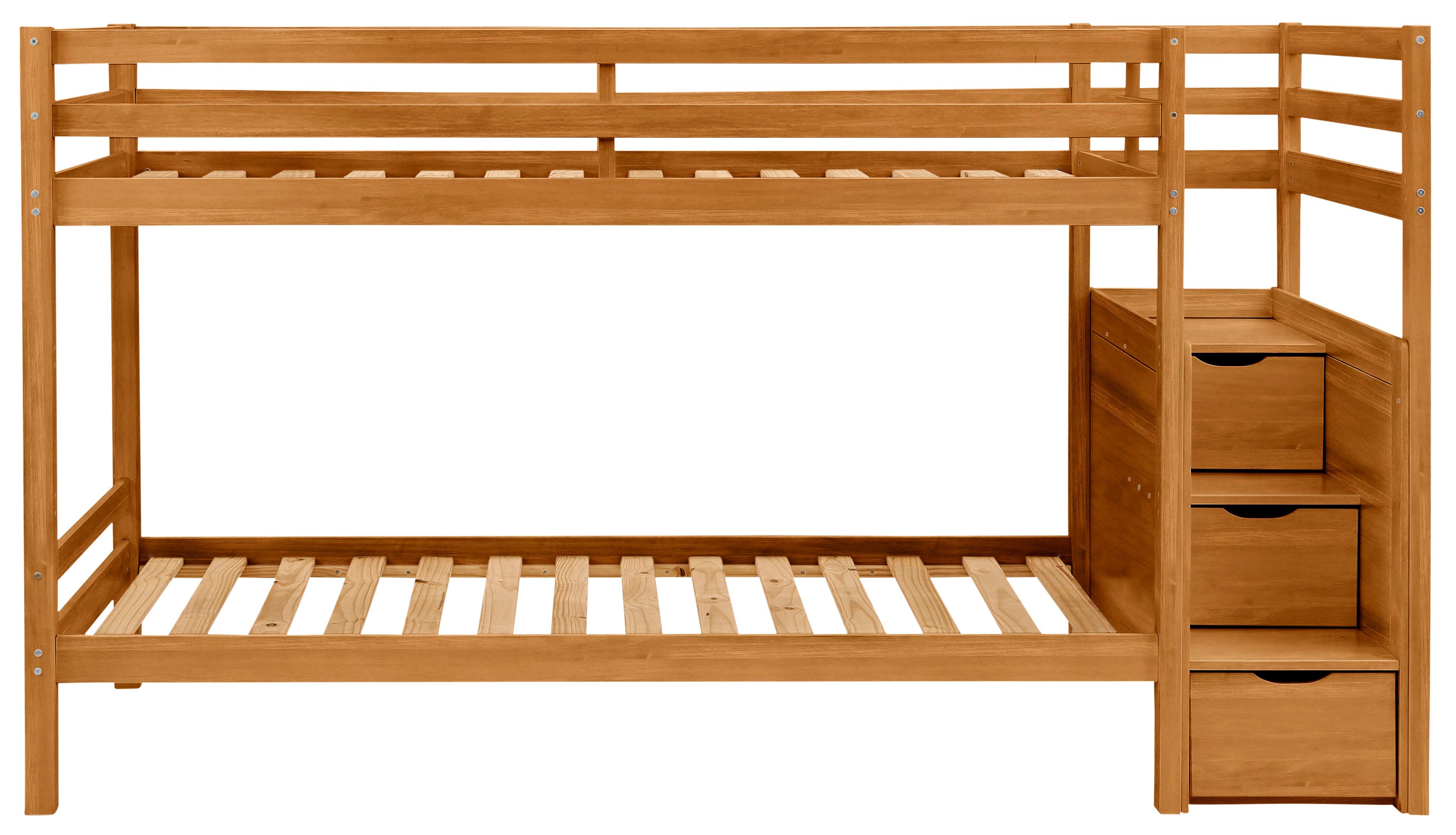 Lüttenhütt Stapelbed Alpi, draagvermogen 250 KG! Grenenhout, stapelbed, inclusief lattenbodem, ligoppervlak 90x200 cm