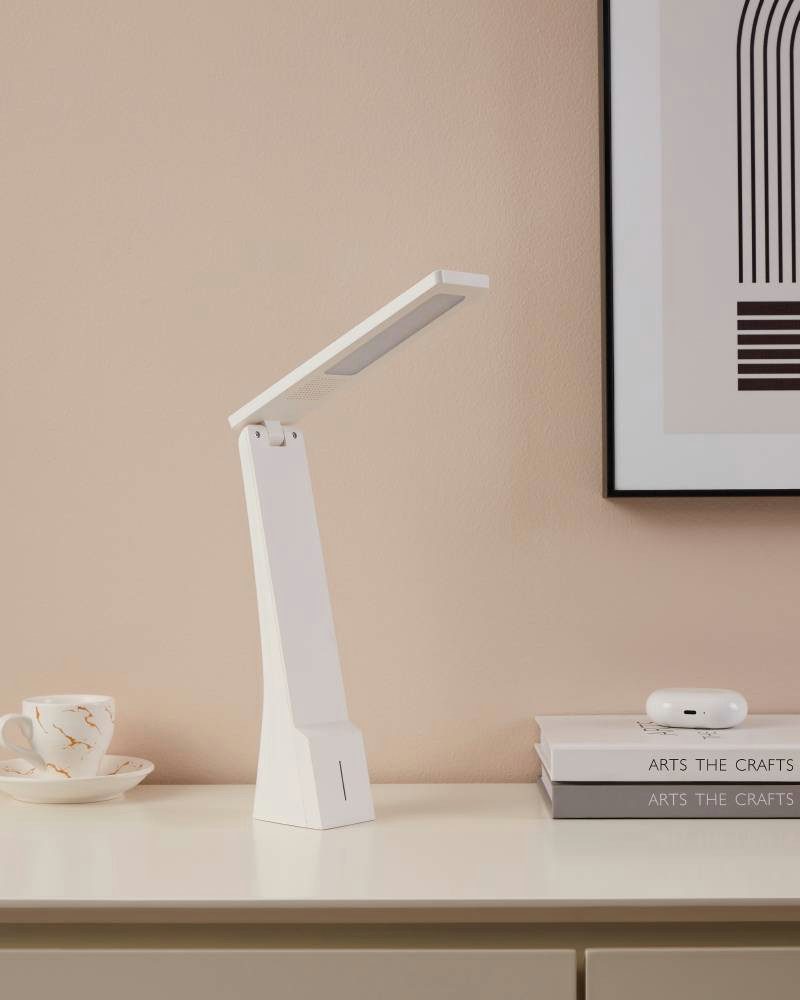 EGLO Tafellamp LA SECA LED tafellamp, wit, touchsensor, dimbaar, USB Tafellamp met touch, dimbaar, bureaulamp, led-bureaulamp