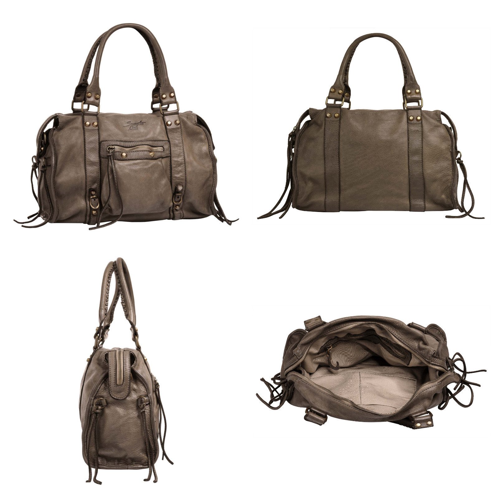 Samantha Look Shopper echt leer, made in italy (1-delig)