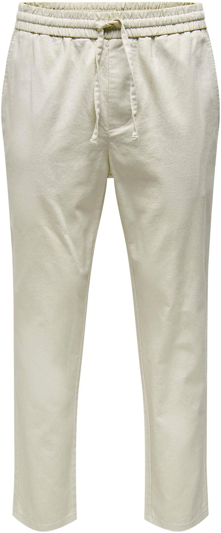 ONLY & SONS Stoffen broek ONSLINUS CROP 0007 COT LIN PNT NOOS