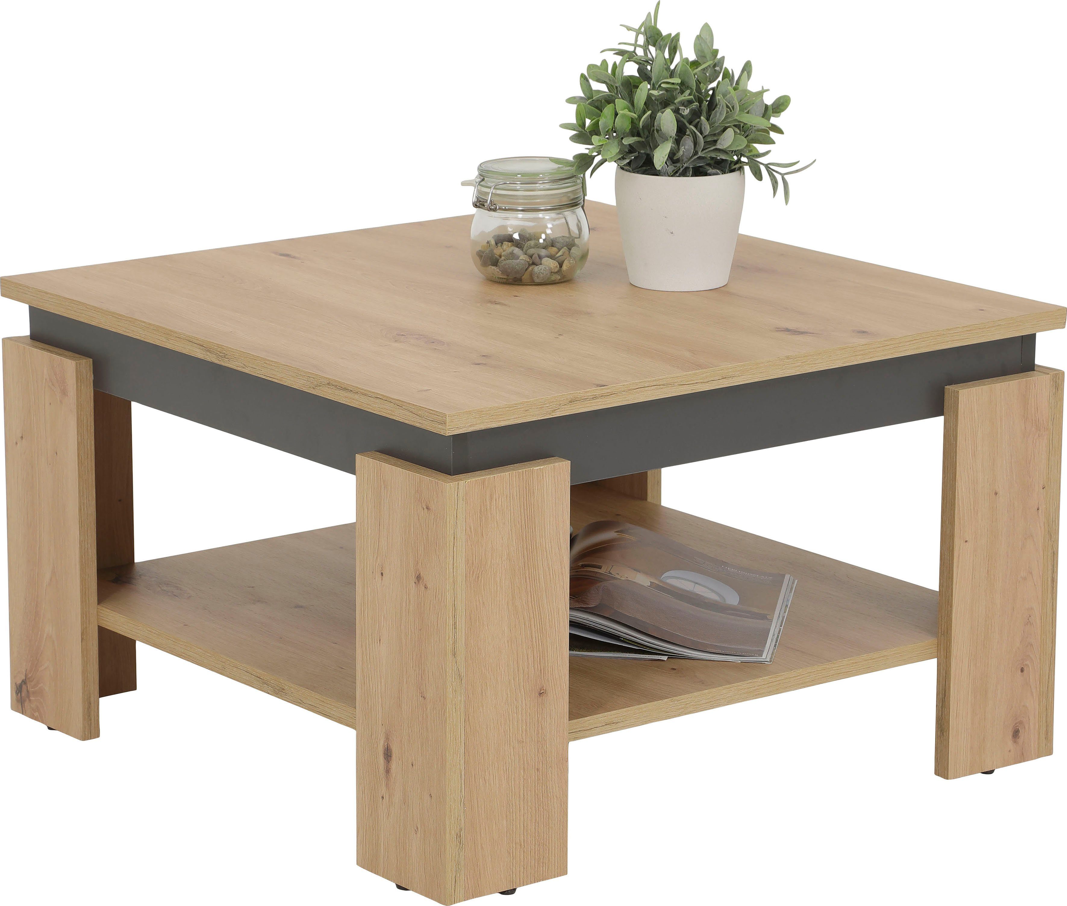 HELA Salontafel TIM met plank, vierkant of rechthoekig