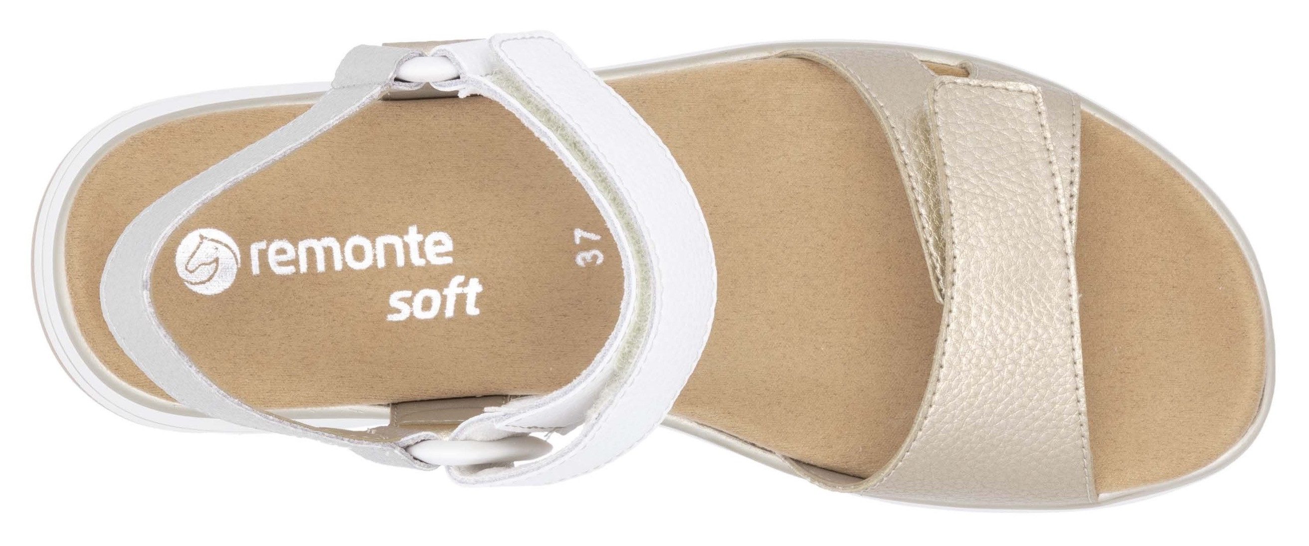 Remonte Sandalen Elisabeth Hurley-Collection , sleehak, klittenbandschoen, sandaal met plateauschoen