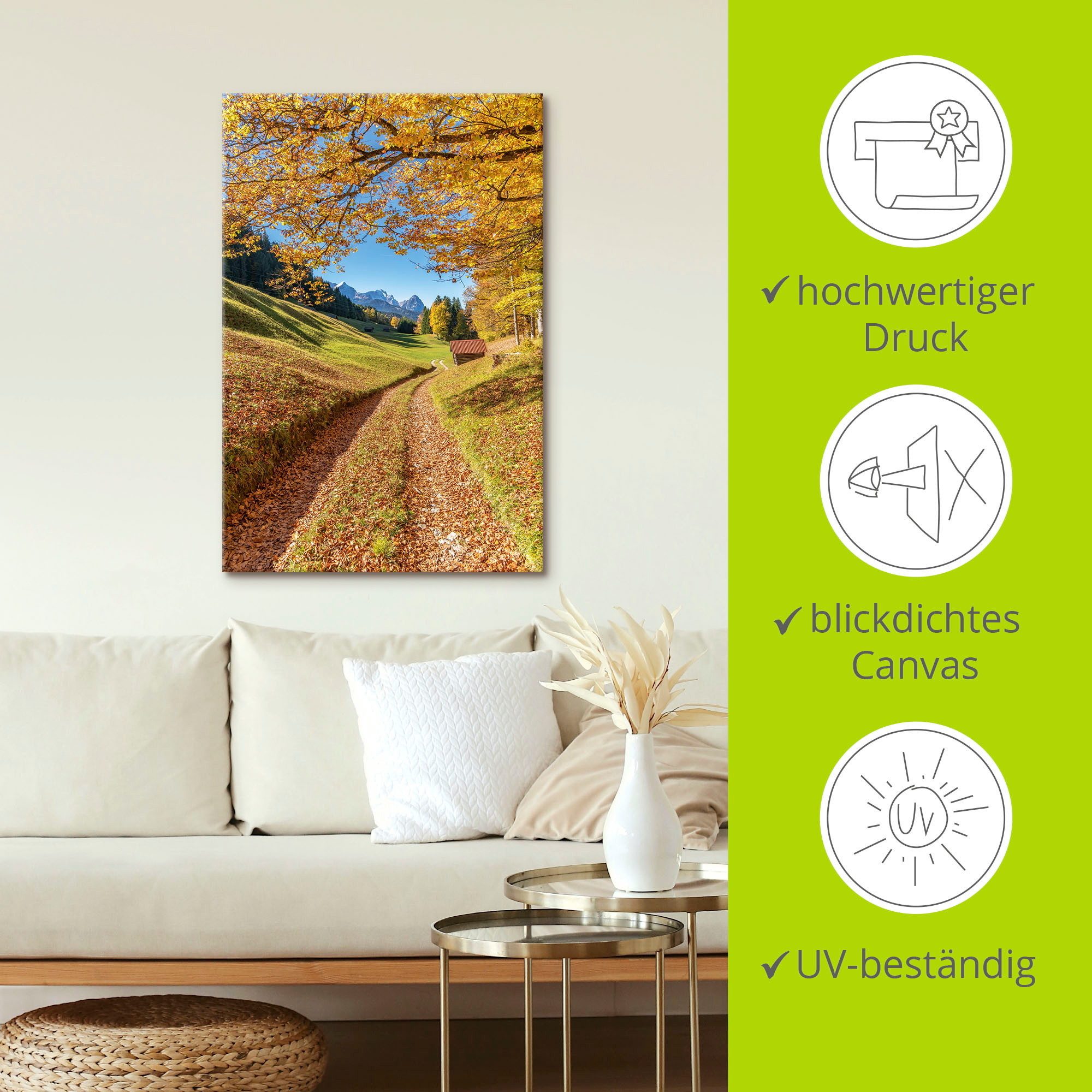 Artland Artprint Herfst in Beieren als artprint van aluminium, artprint op linnen, muursticker, verschillende maten