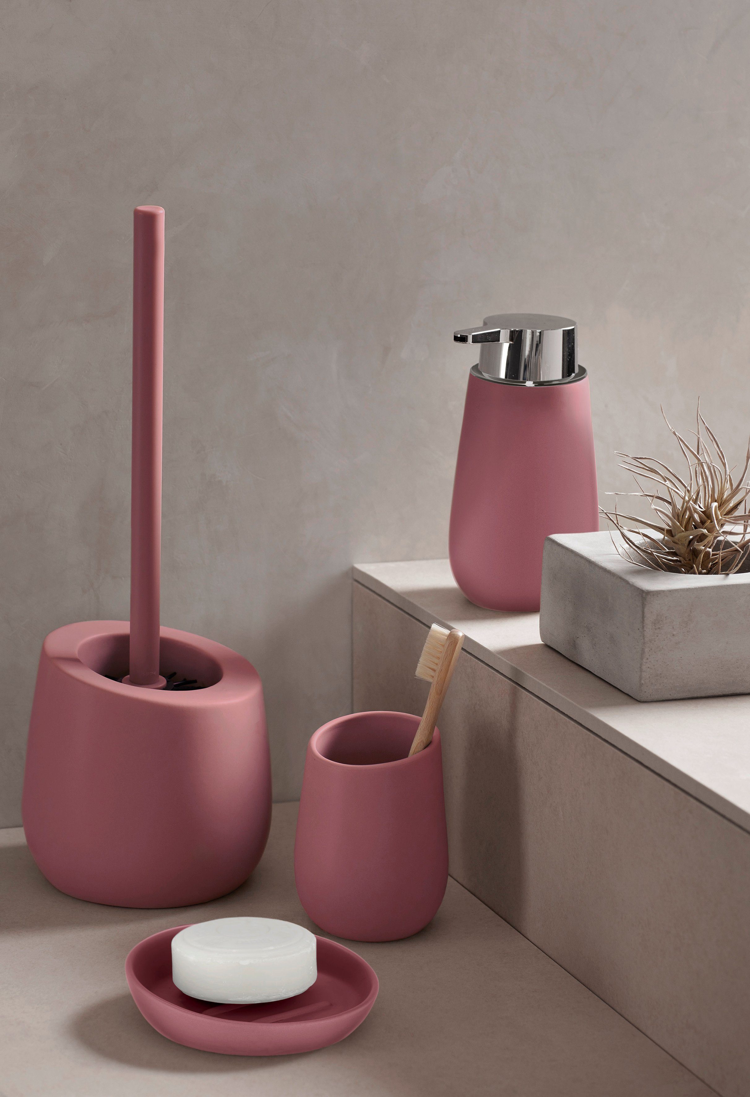 WENKO Toiletset Badi oudroze, van keramiek
