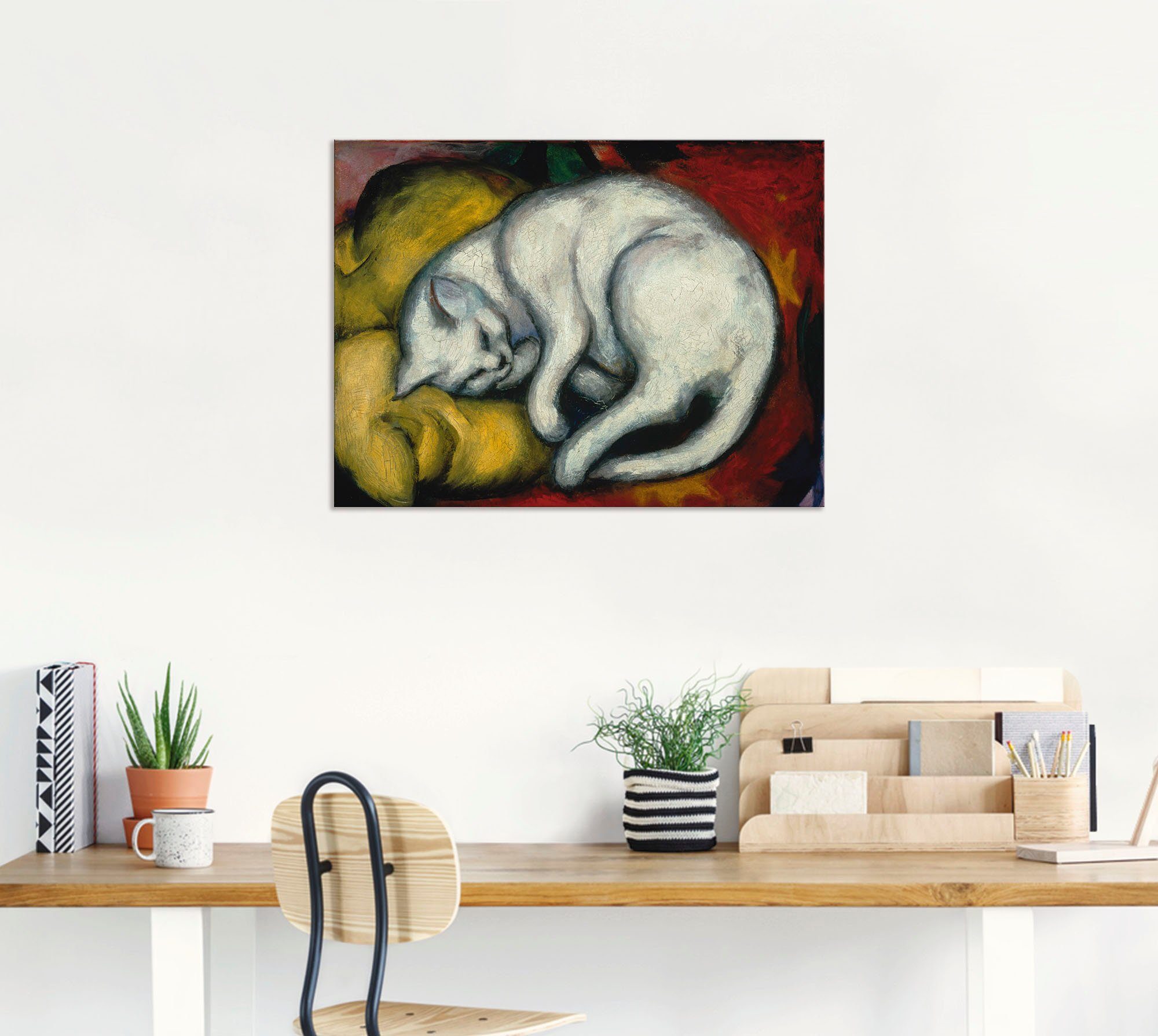 Artland Artprint De witte kat. 1912 als artprint van aluminium, artprint voor buiten, artprint op linnen, poster in verschillende maten. maten