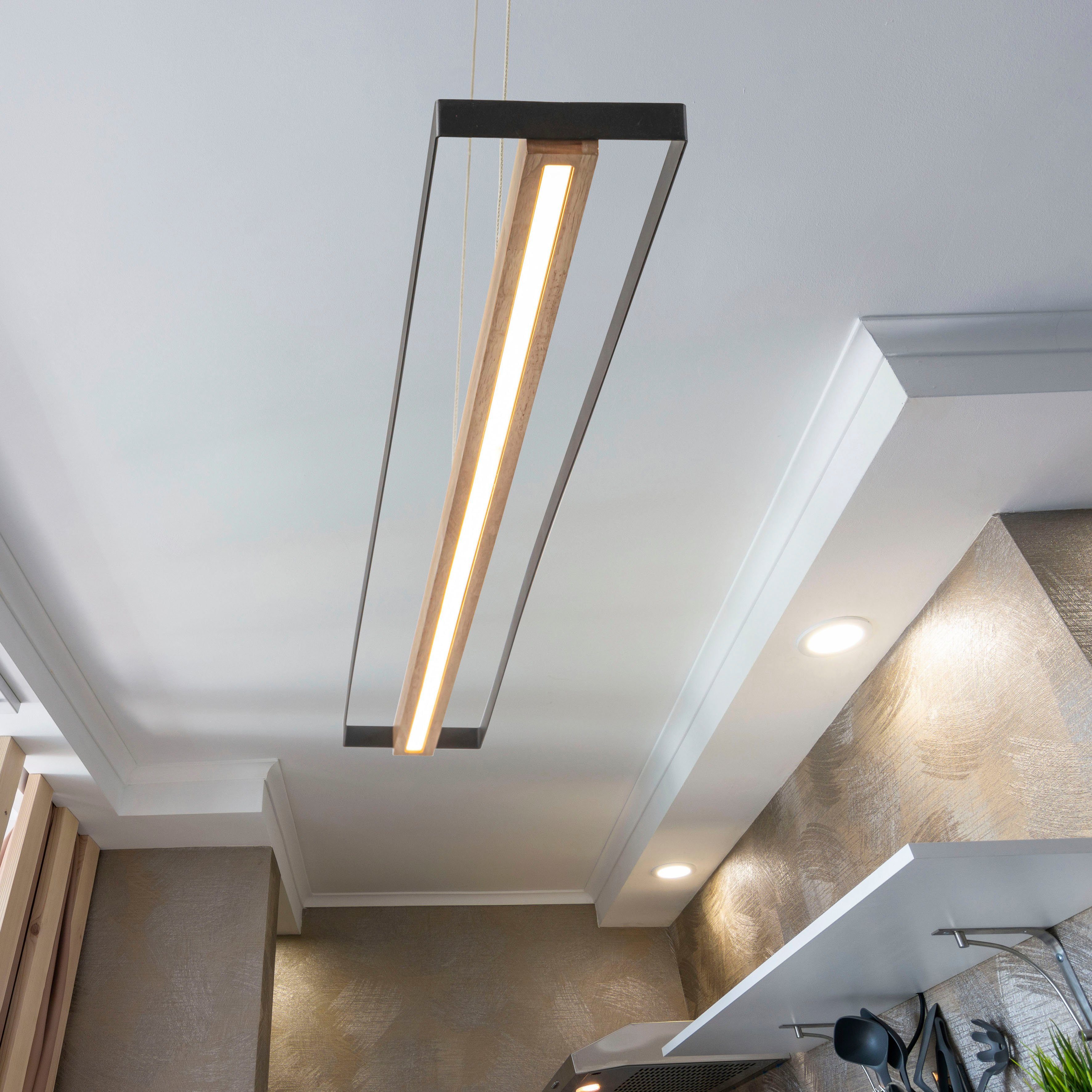 Home affaire Led-hanglamp Percht in hoogte verstelbaar, warmwit (1 stuk)