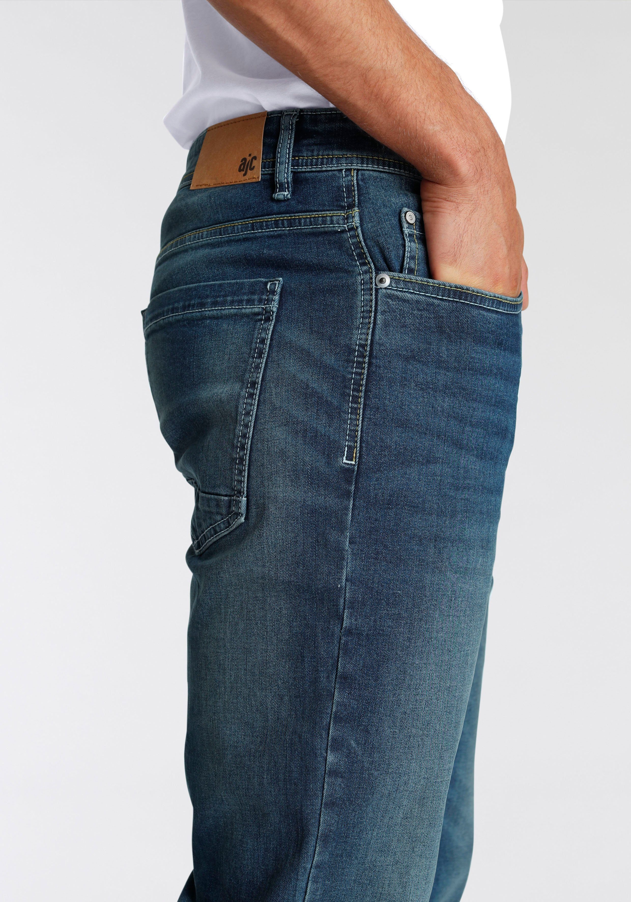 AJC Straight jeans rechtes gesneden, used-look-wassing, lage taille