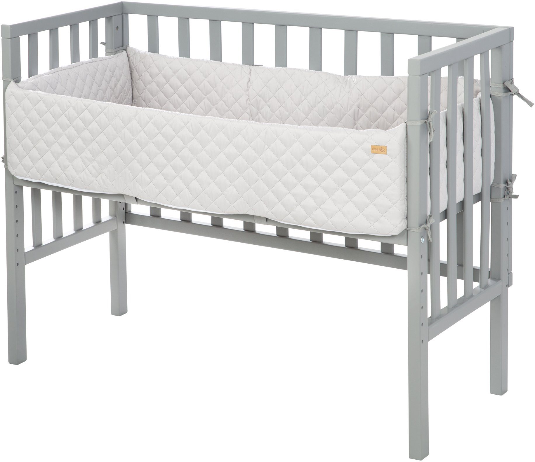 Roba® Extra bed 2-in-1 roba Style, taupe met matras, hoofdbeschermer en veiligheidsbarrière