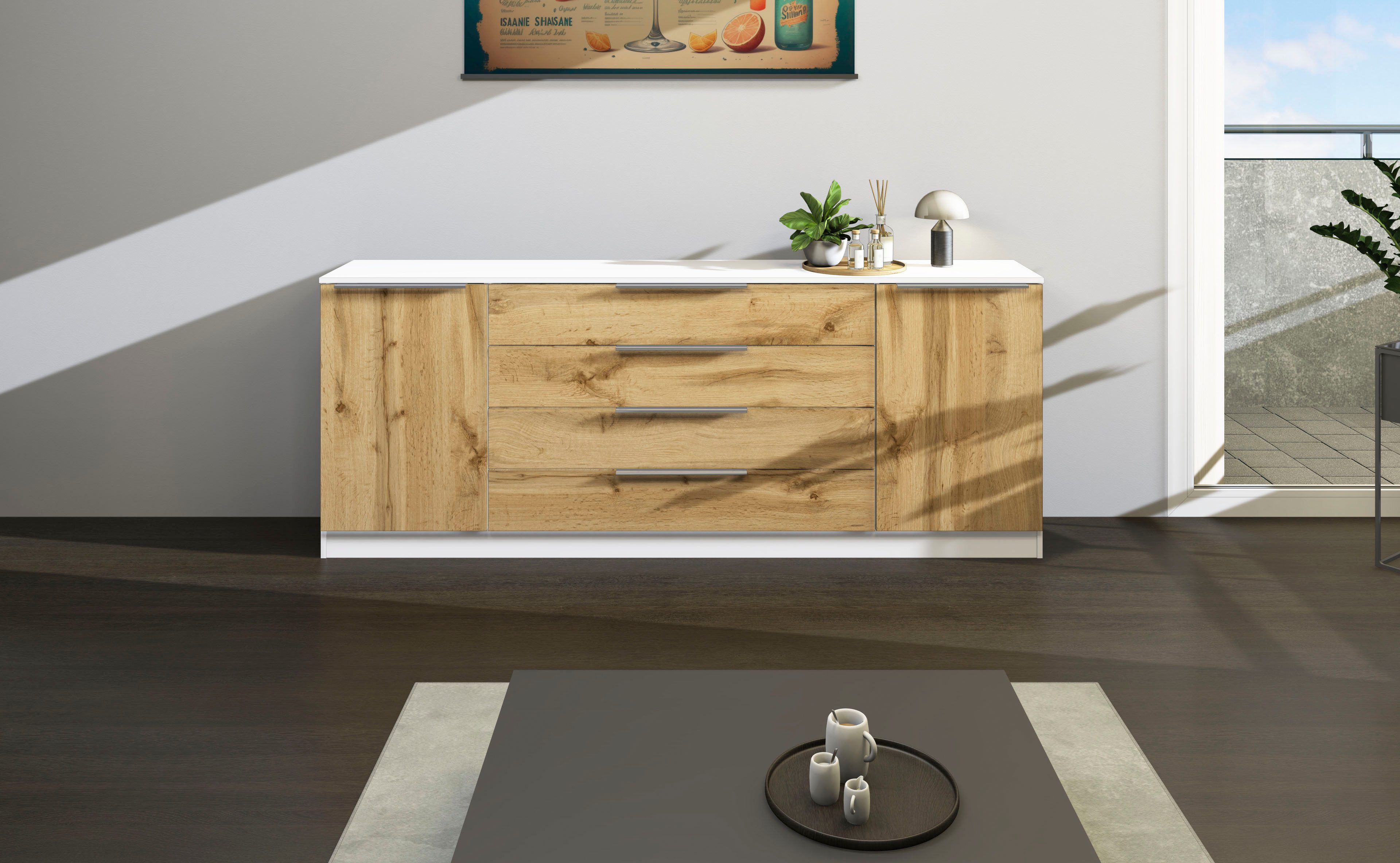 borchardt Möbel Kast Oliva Breedte 200 cm, met 4 lades