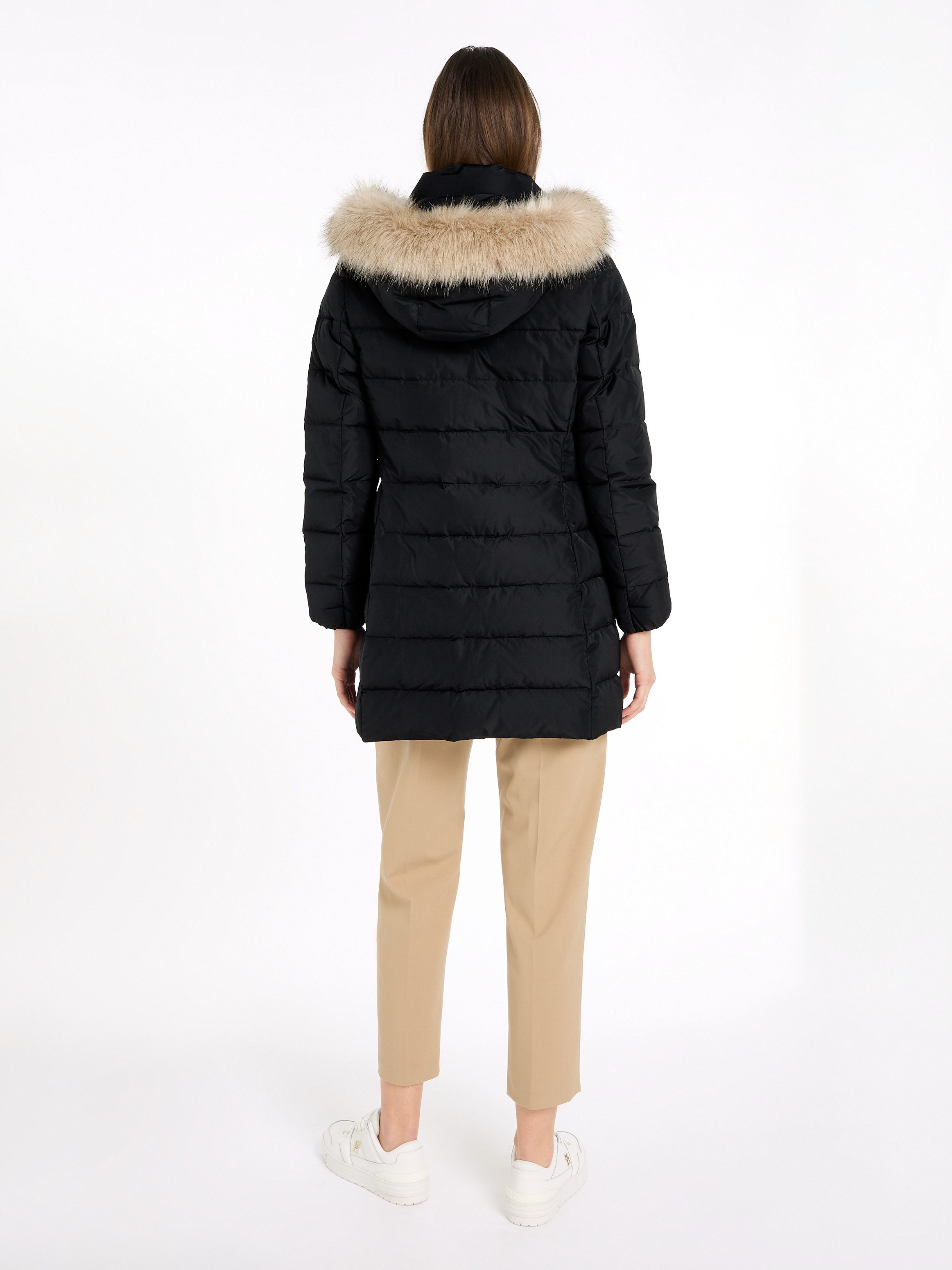 Tommy Hilfiger Gewatteerde jas HERITAGE DOWN TYRA COAT WITH FUR