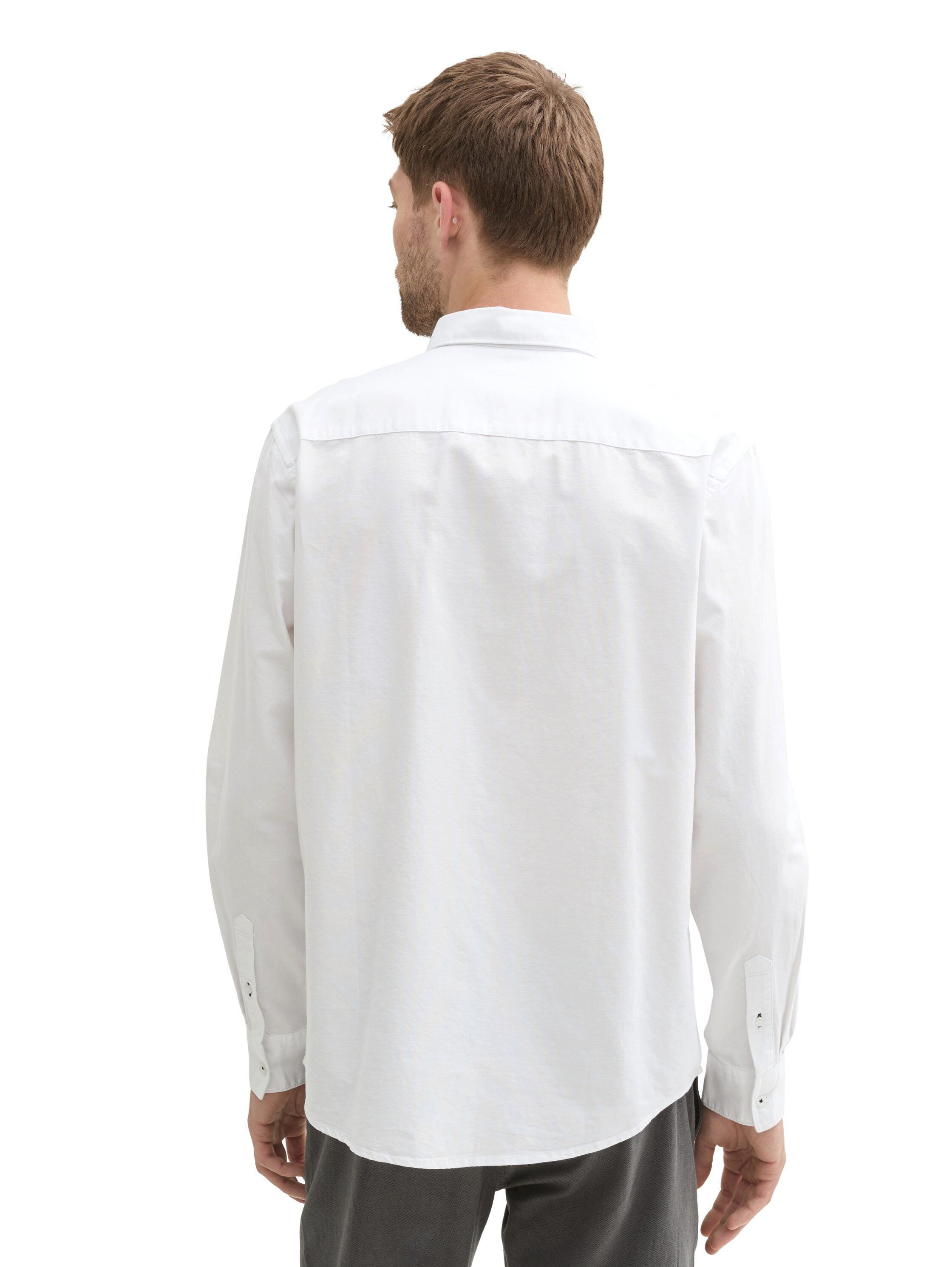 Tom Tailor Overhemd met lange mouwen Oxford met borstzak