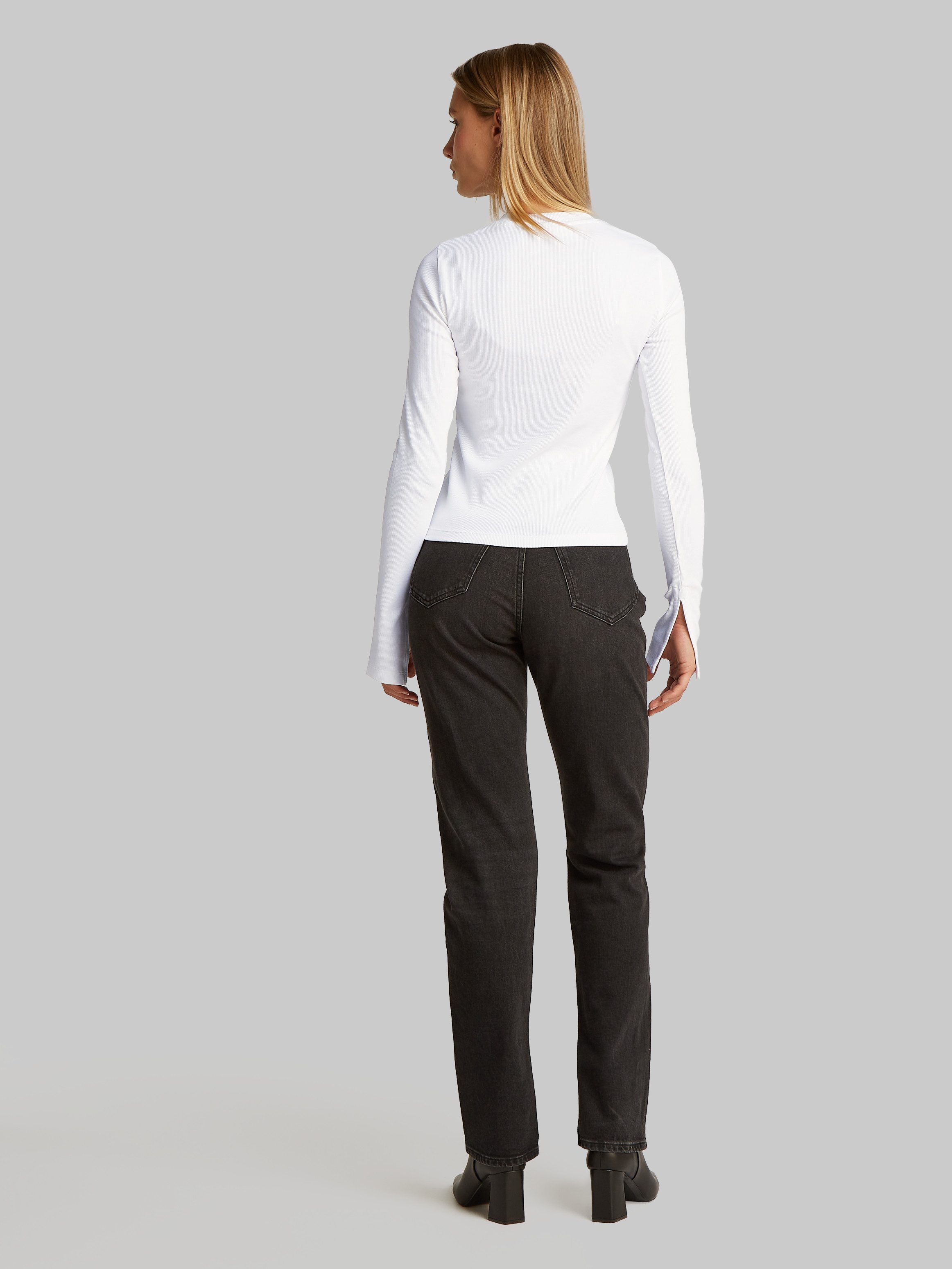 Calvin Klein Lange top WOVEN LABEL RIB LS TOP