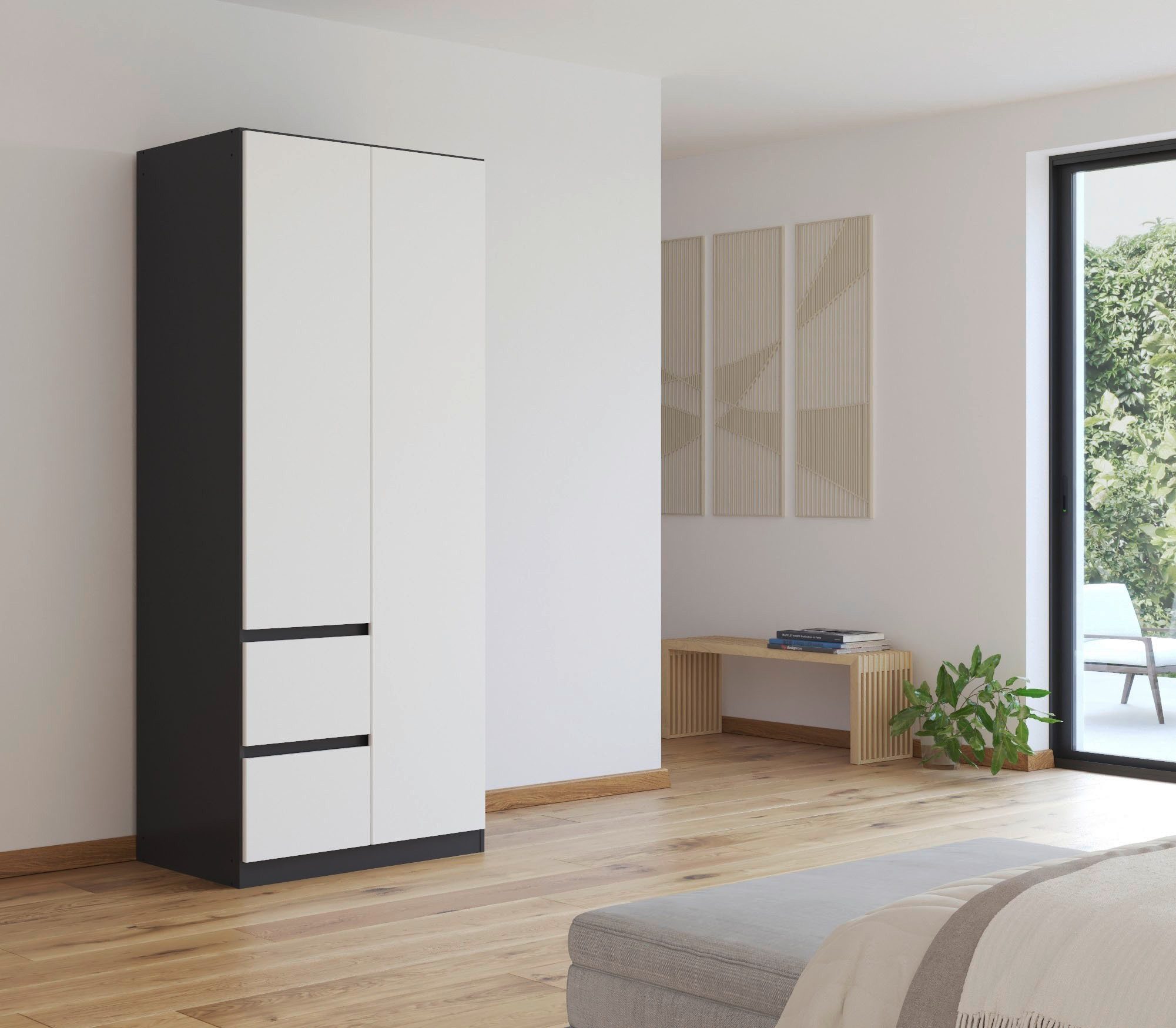 rauch Draaideurkast Kledingkast kast garderobe garderobekast MAINZ greeploze front, buitendeuren met push-to-open functie made in germany