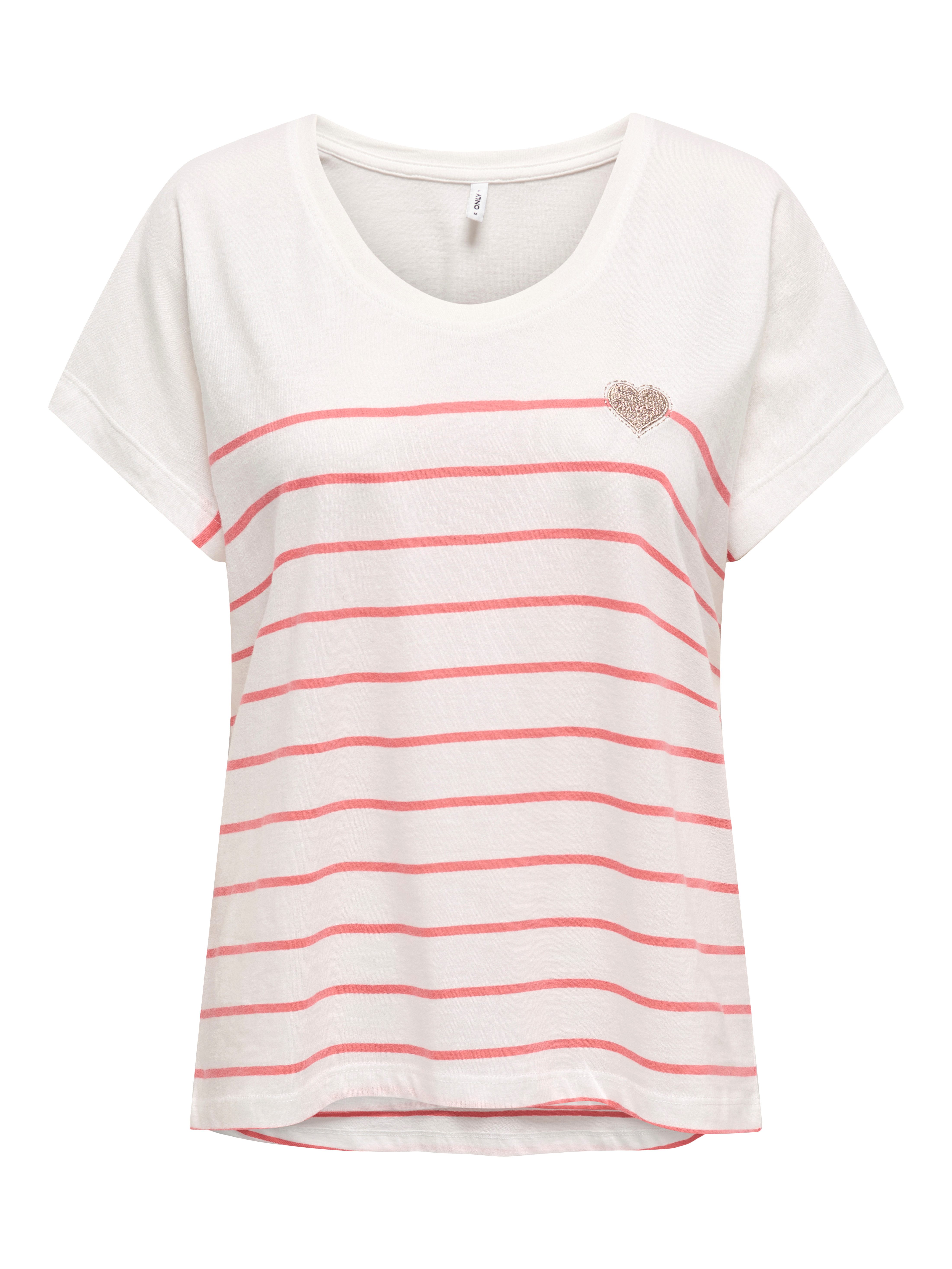 Only Shirt met korte mouwen ONLEMILY LIFE S/S HEART TOP CS JRS
