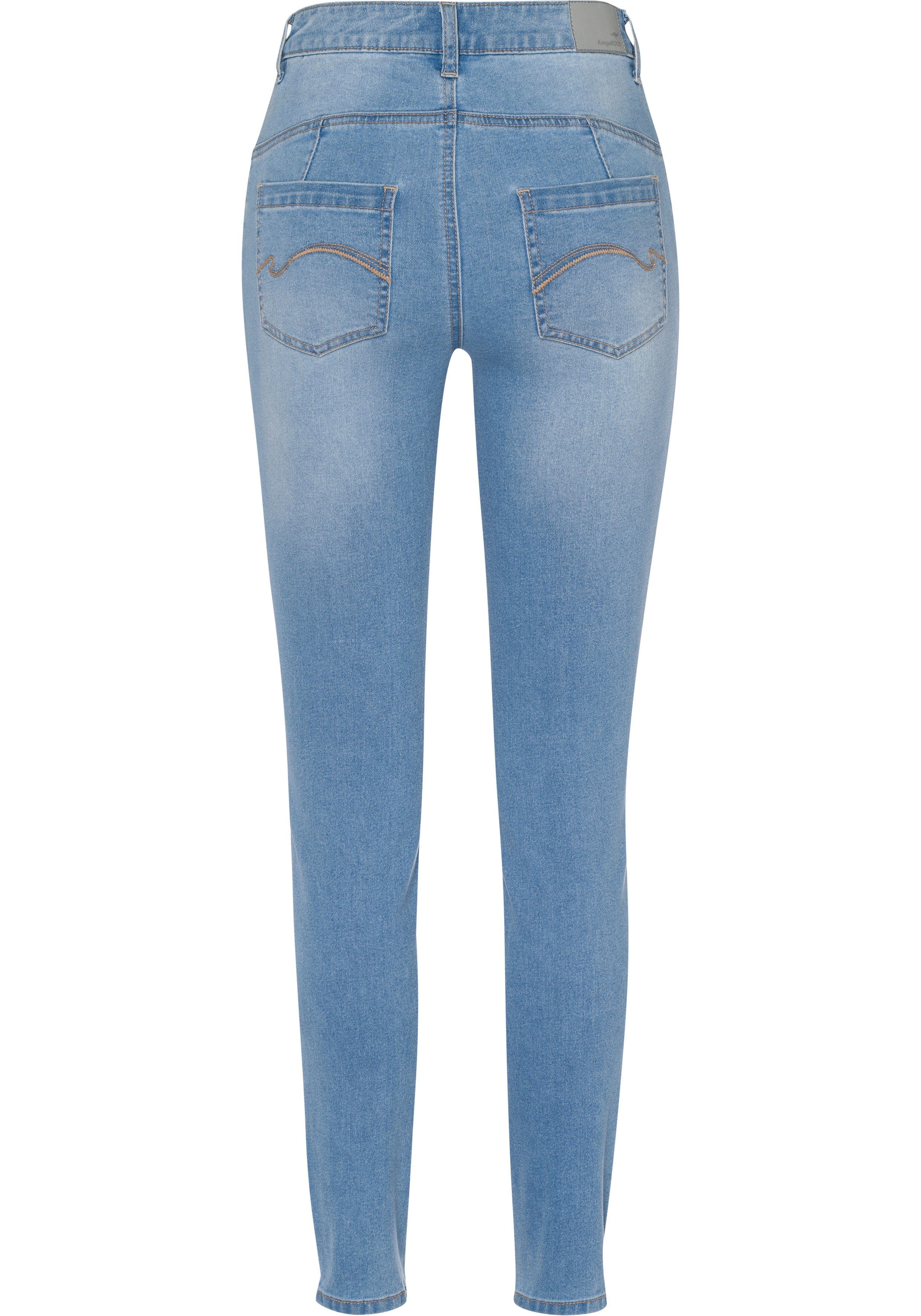 KangaROOS Slim fit jeans CROPPED HIGH WAIST SLIM FIT smalle pasvorm, skinny jeans, trendy used-wassing