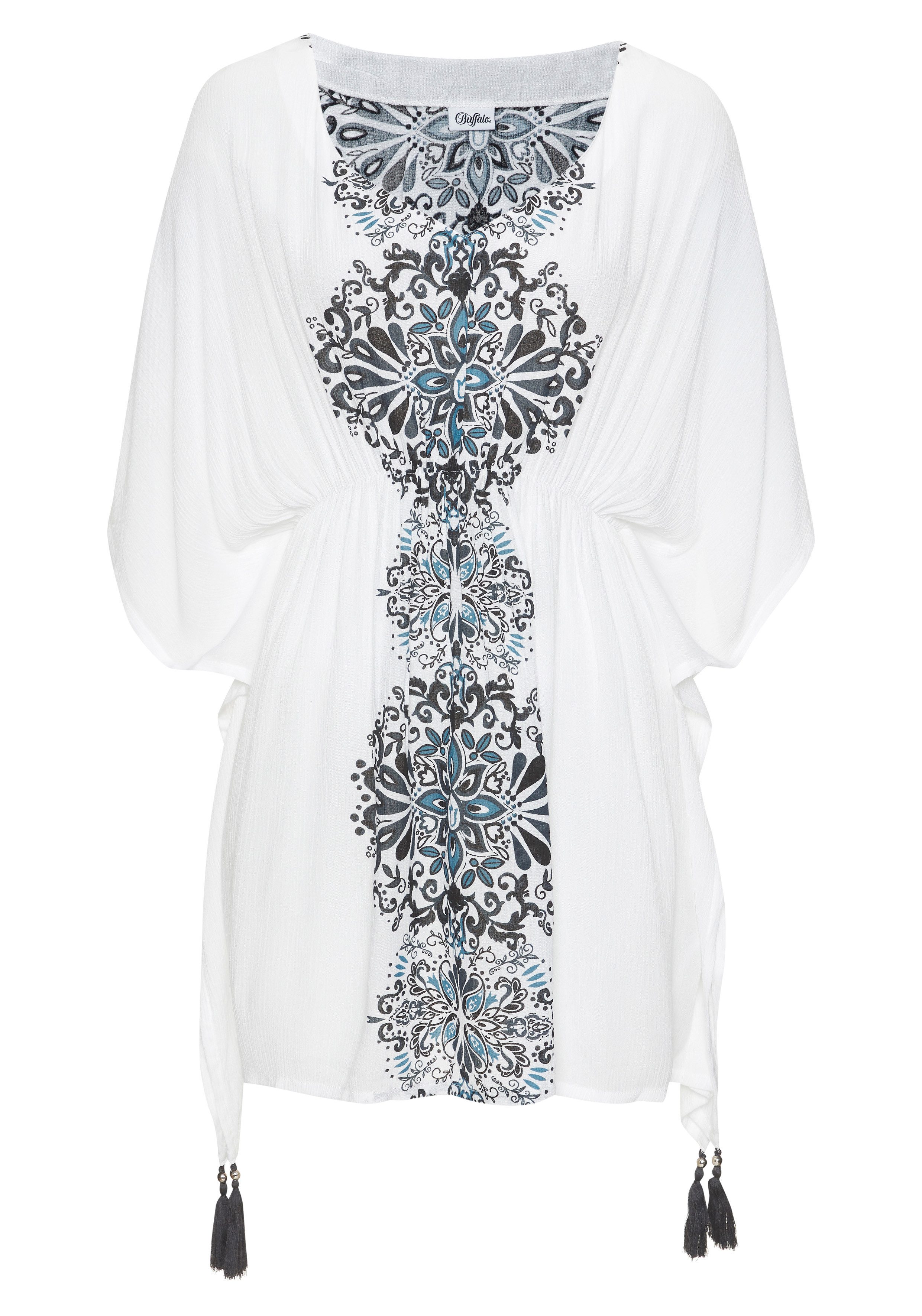 Buffalo Tuniek gemaakt van crêpe viscose, blousejurk, strandkleding, transparant