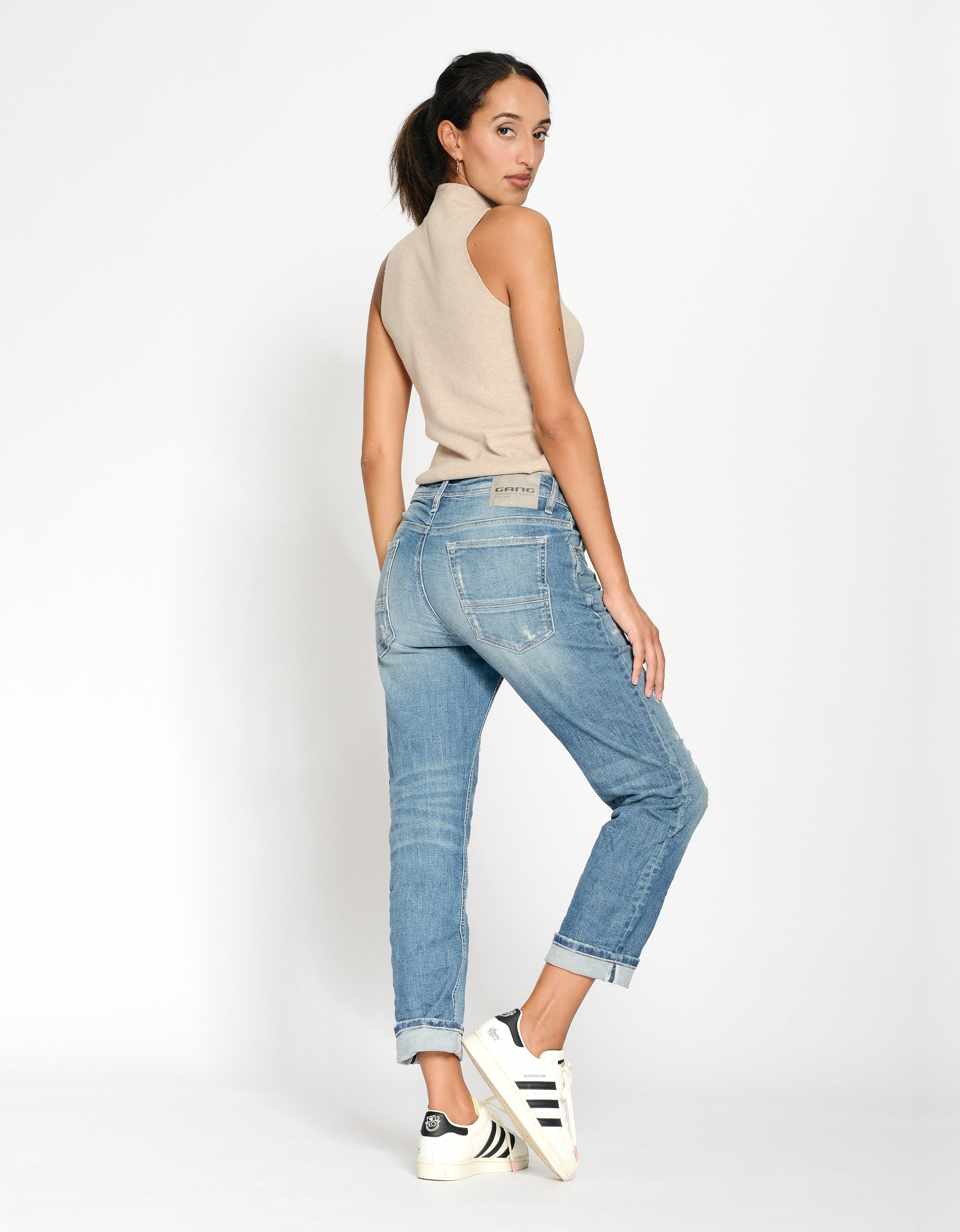 GANG Boyfriendjeans 94NICA CROPPED met rechte en verkorte broekspijpen