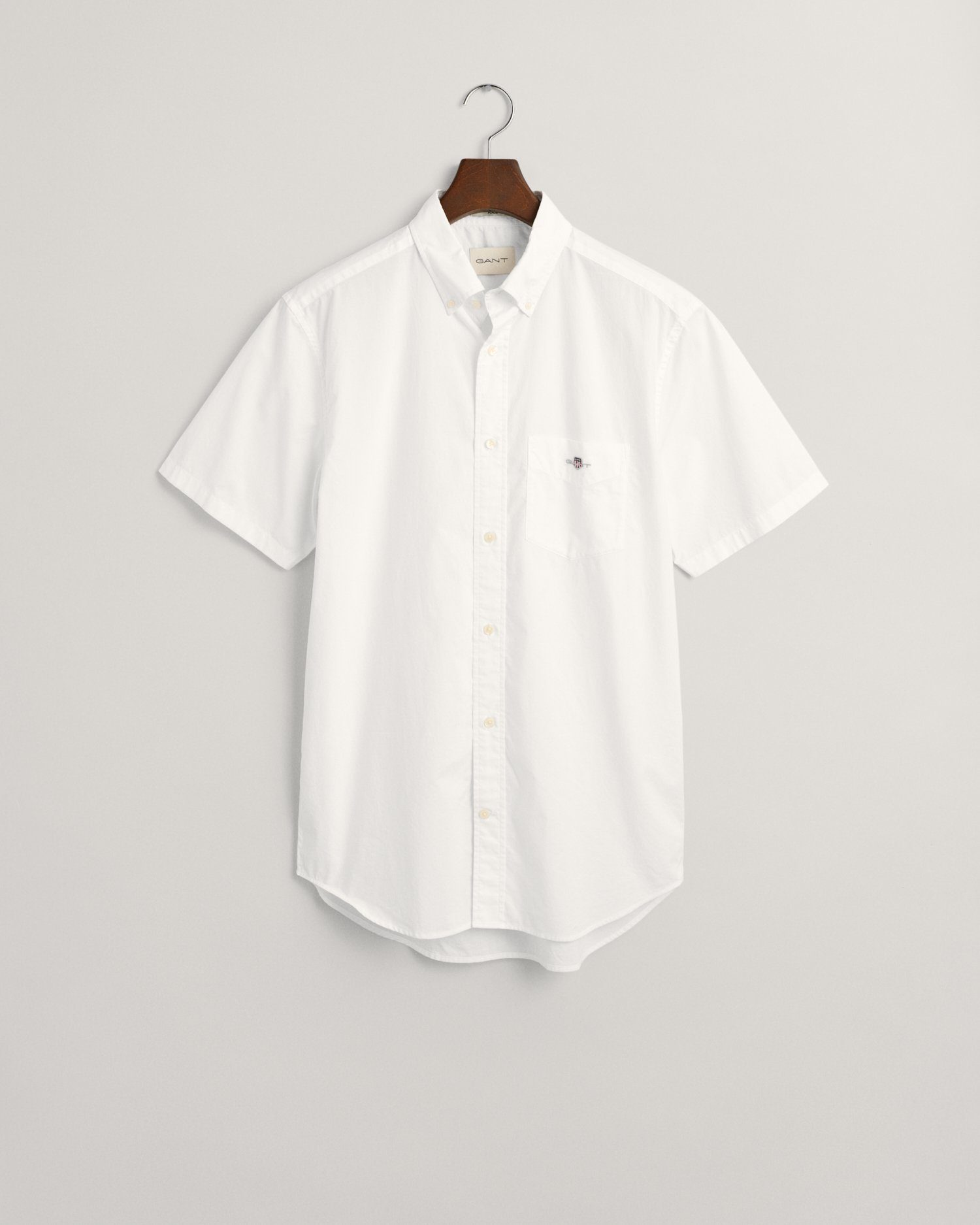 Gant Overhemd met korte mouwen Regular fit poplin overhemd licht slijtvast easy care