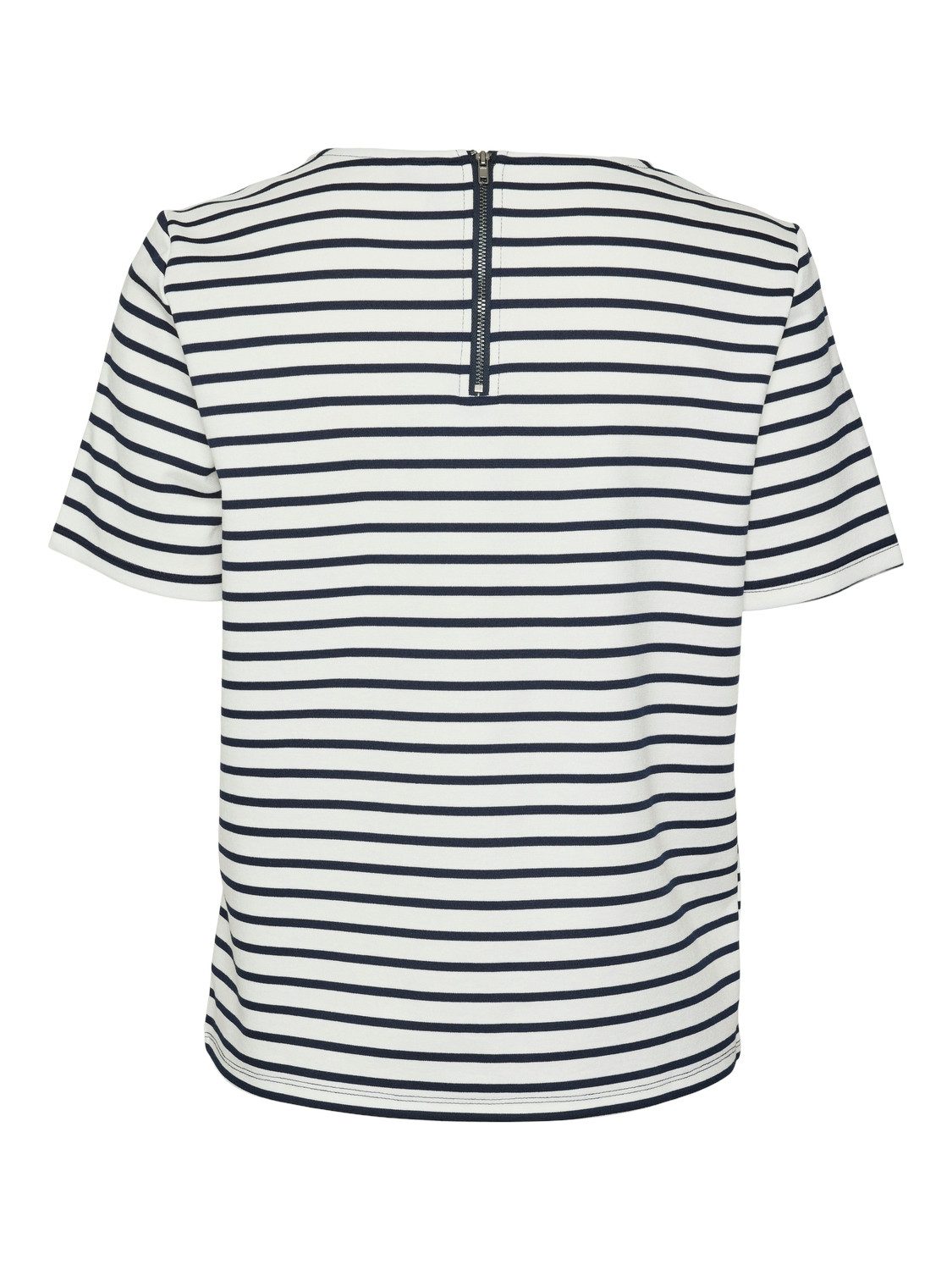 Vero Moda Shirt met ronde hals VMABBY SS ZIP TOP JRS NOOS