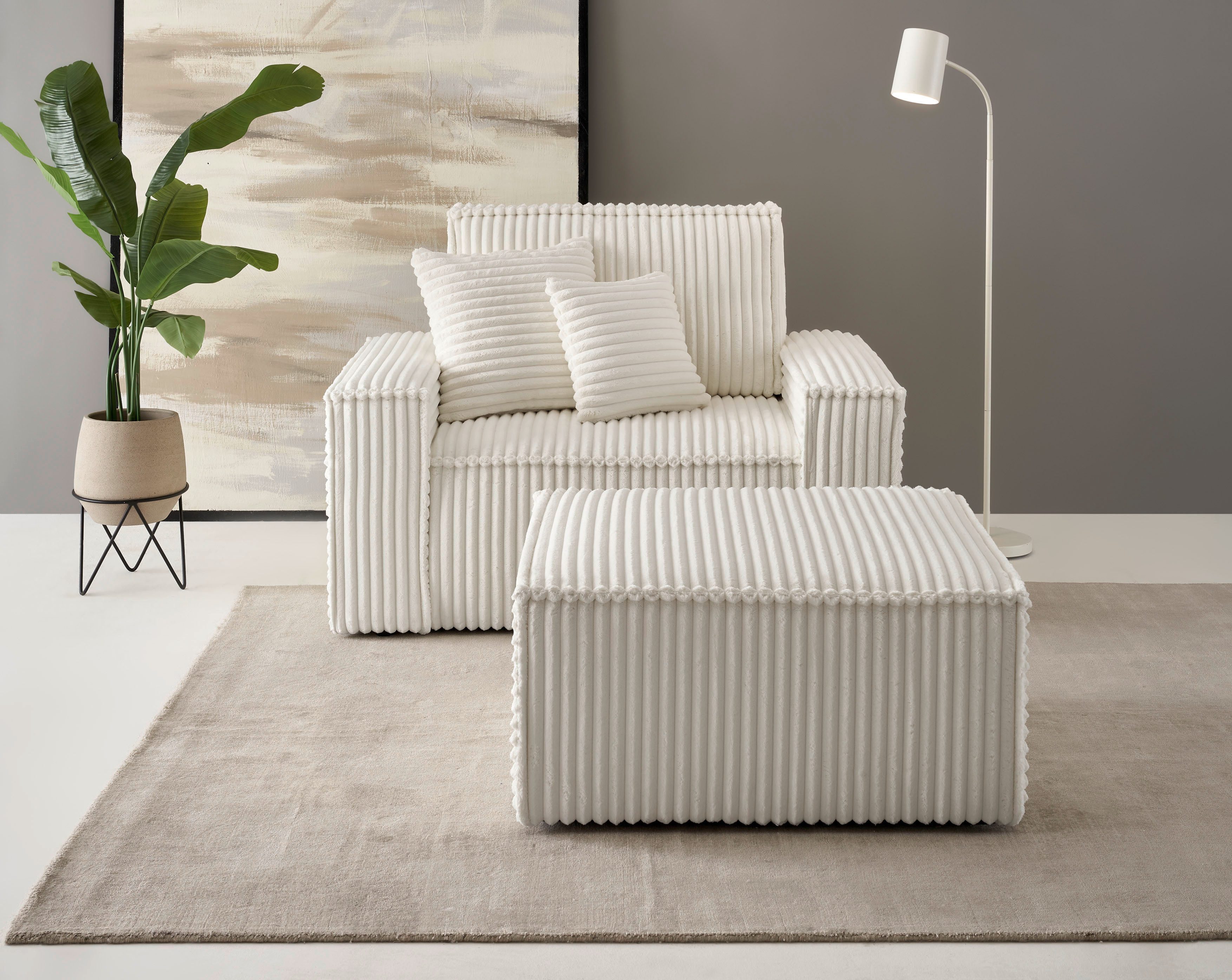 Andas Loveseat Finnley Loveseat en hocker als set, passend bij de bekleding-serie Finnley (2-delig)