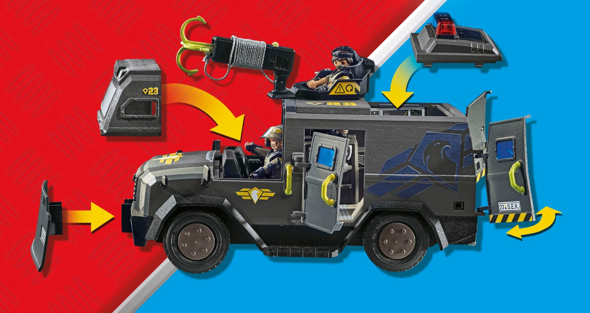 Playmobil® Constructie-speelset SWAT terreinvoertuig (71144), My Action Heroes (73-delig)