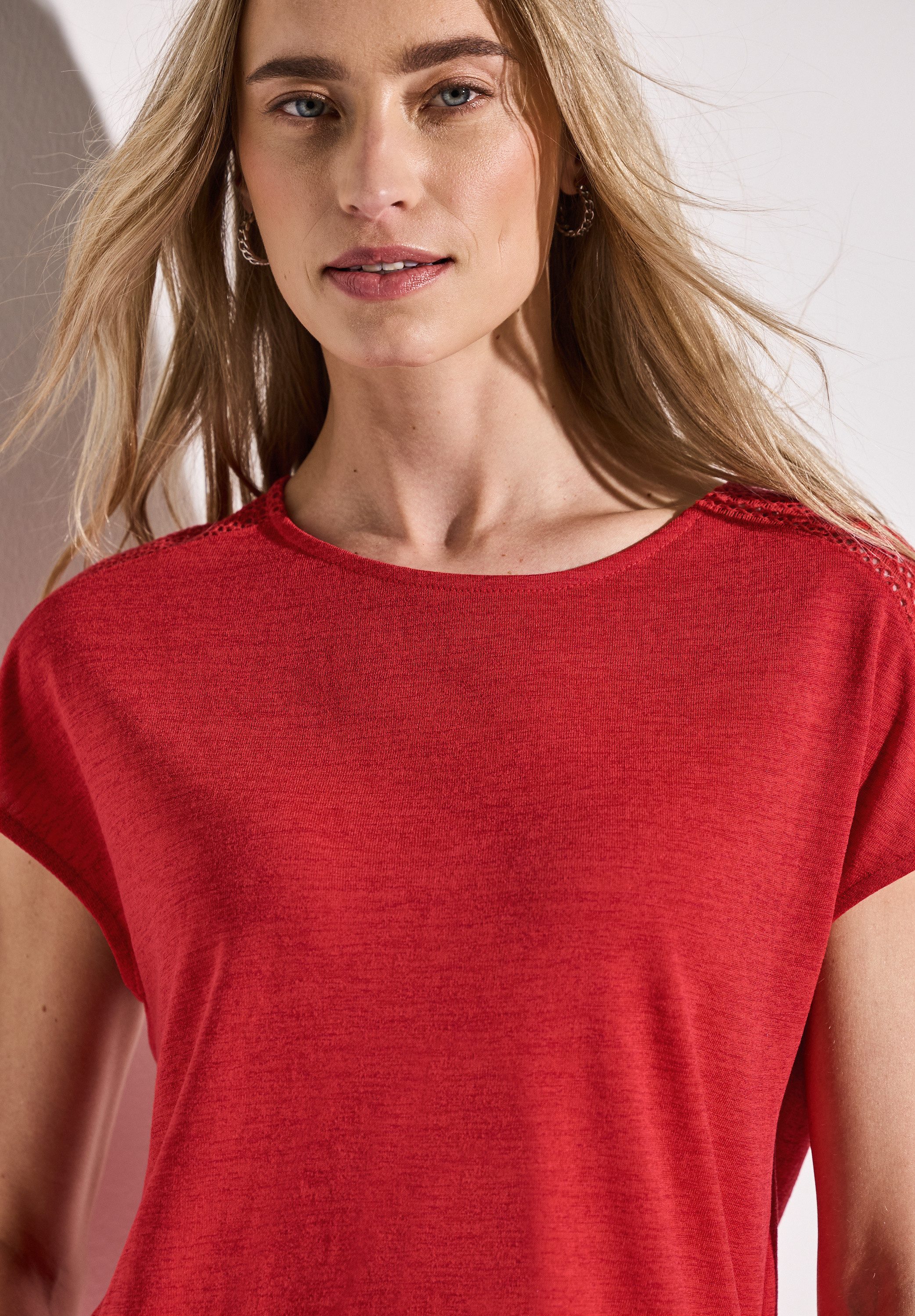 STREET ONE T-shirt met kanten detail
