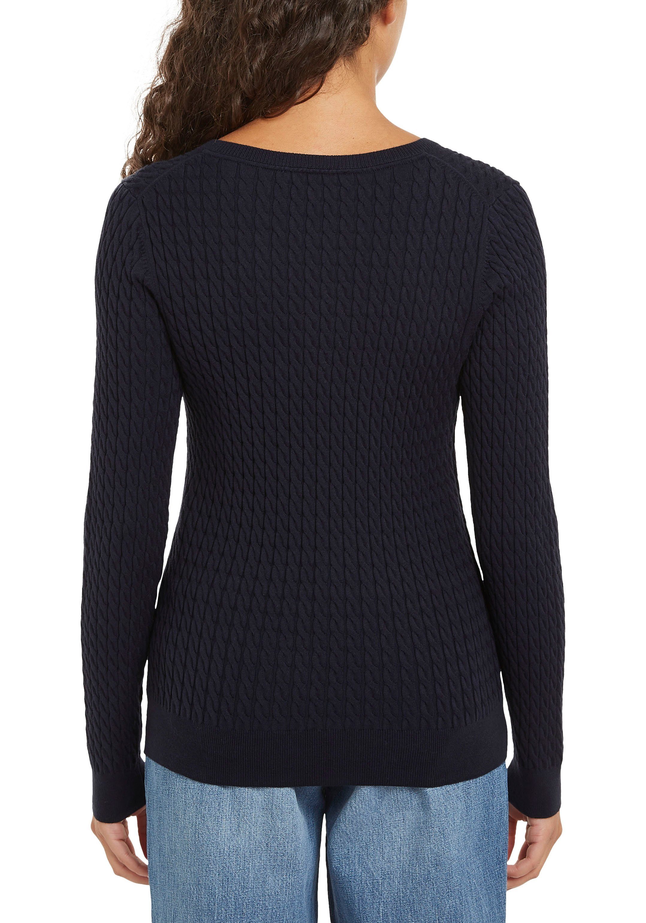 Tommy Hilfiger Gebreide trui CO CABLE V-NK SWEATER