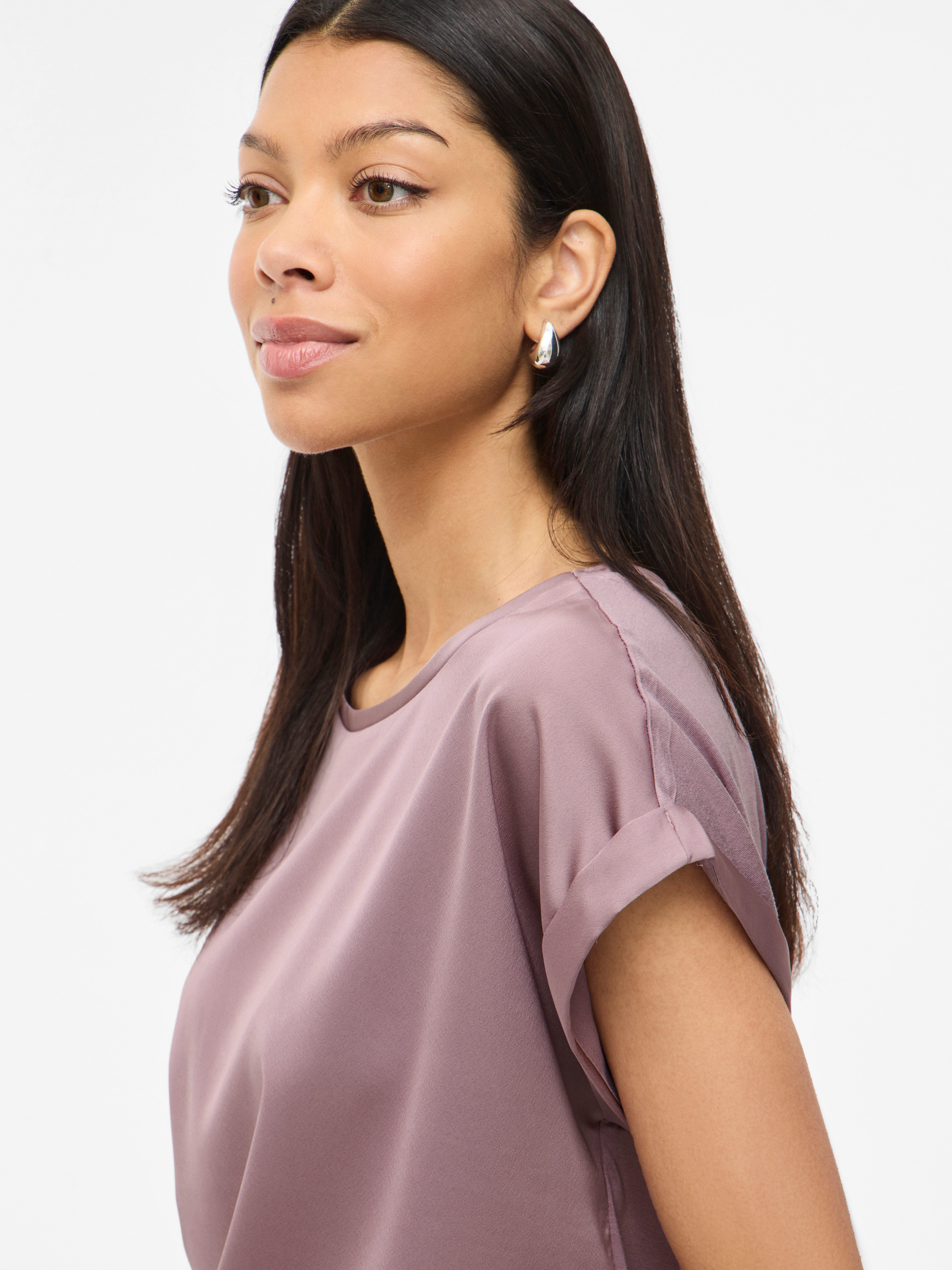 Vila Shirt met korte mouwen VIELLETTE S/S SATIN TOP - NOOS