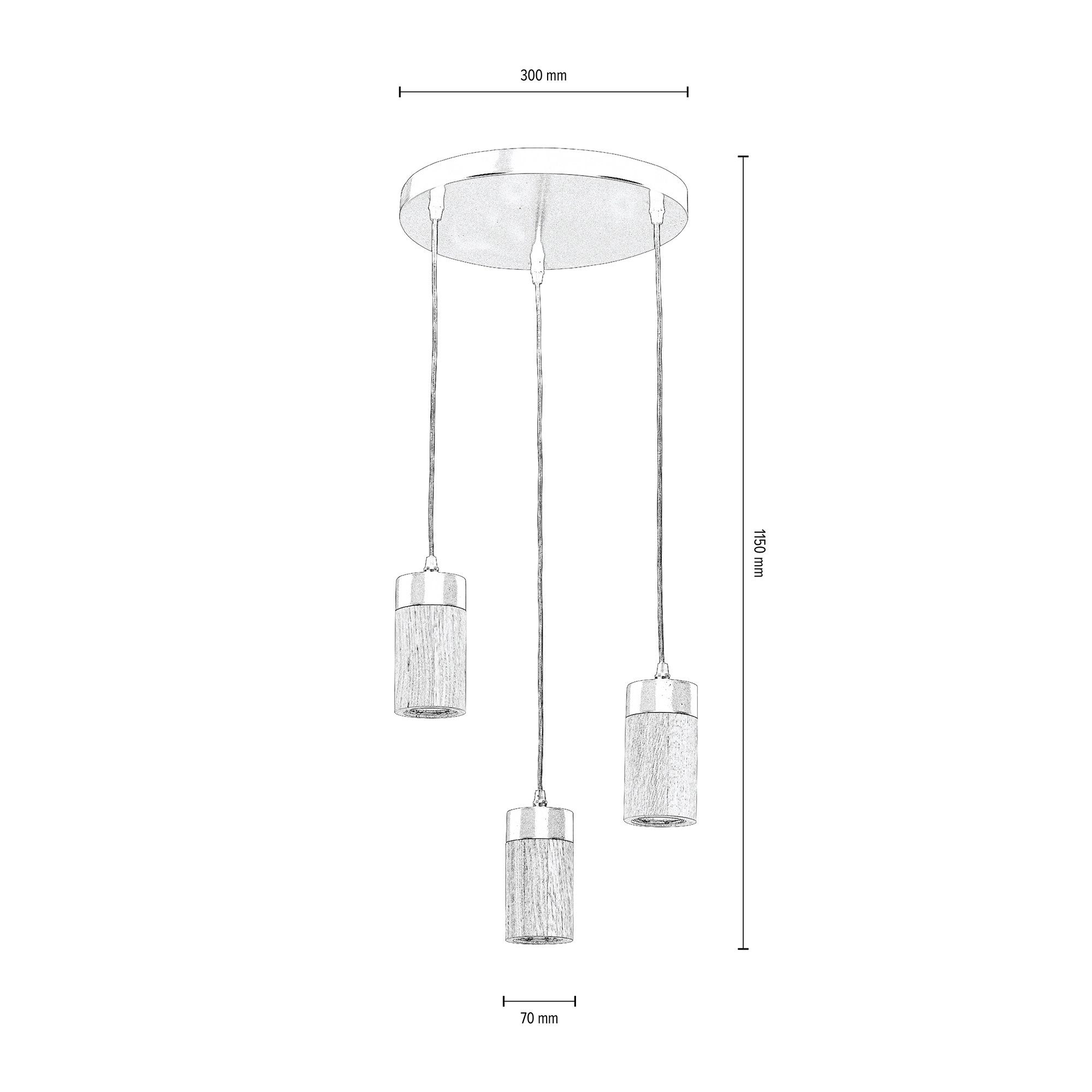 BRITOP LIGHTING Hanglamp ANNICK Hanglamp, van chic eikenhout en metaal, ledverlichting inclusief