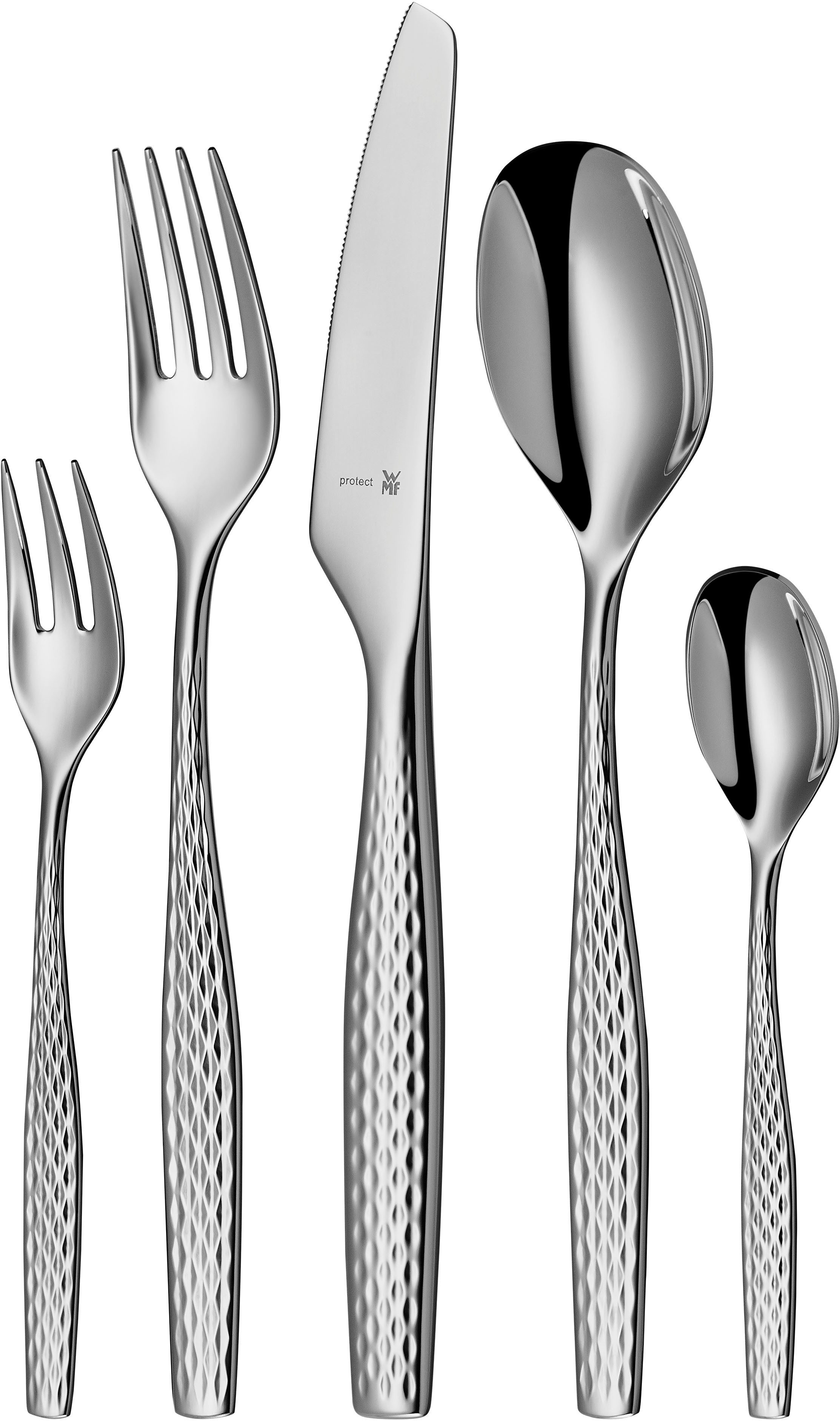 WMF Bestekset Sentic ergonomisch, cromargan protect (set, 30-delig) besteksets zilver(kleur)