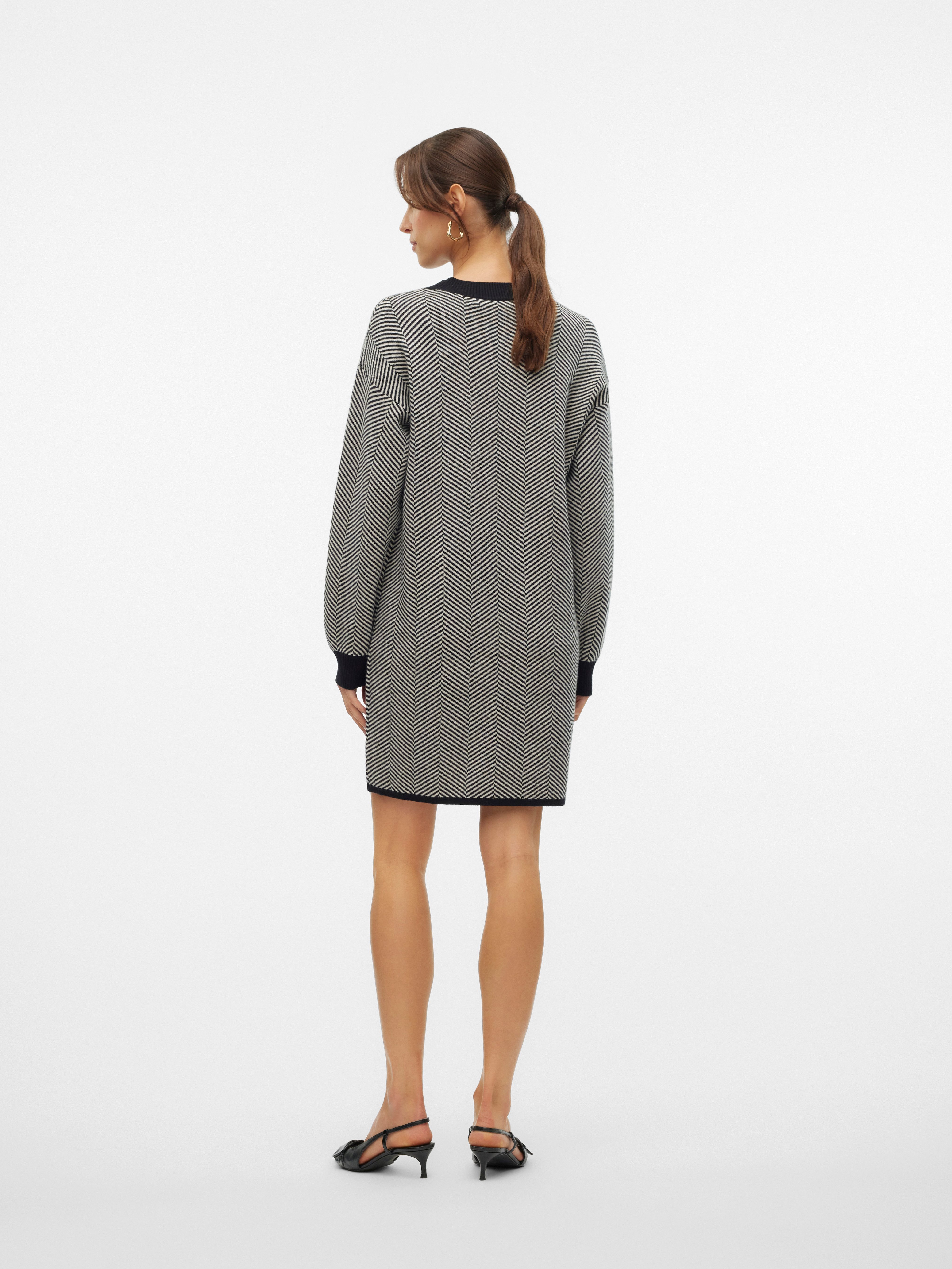 Vero Moda Gebreide jurk VMBLUSH HERRINGBONE LS O-NECK DRESS LCS