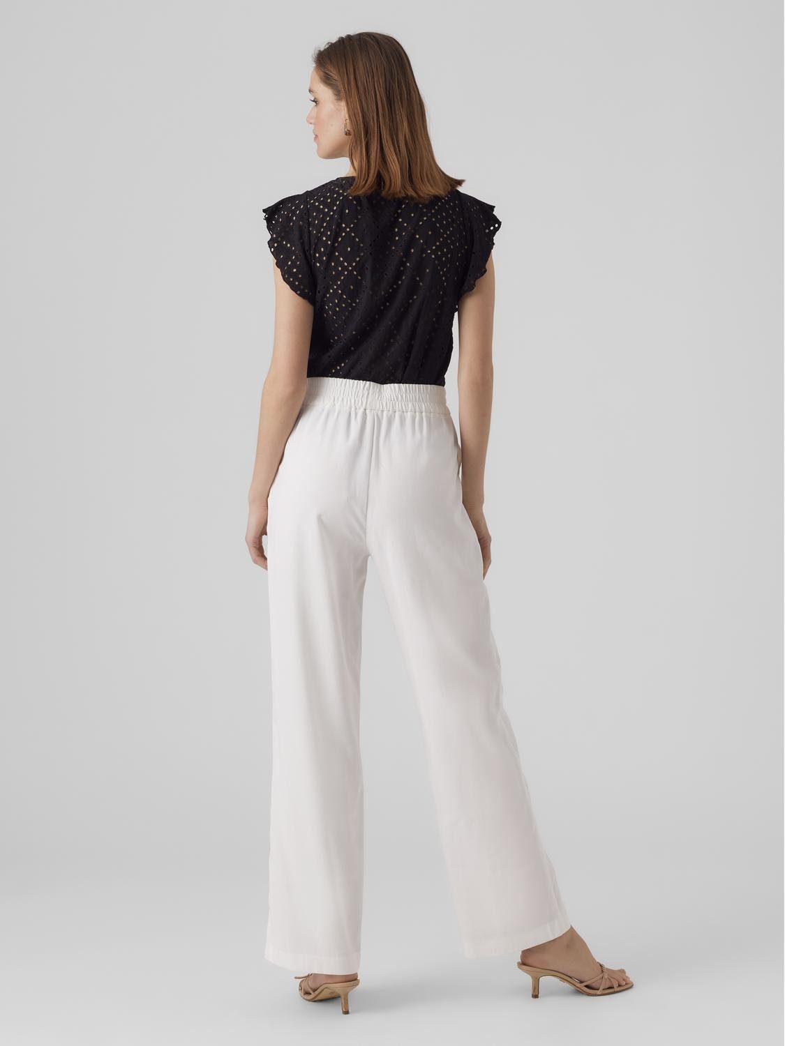 Vero Moda Shirt met ronde hals VMTASSA SL FRILL TOP NOOS