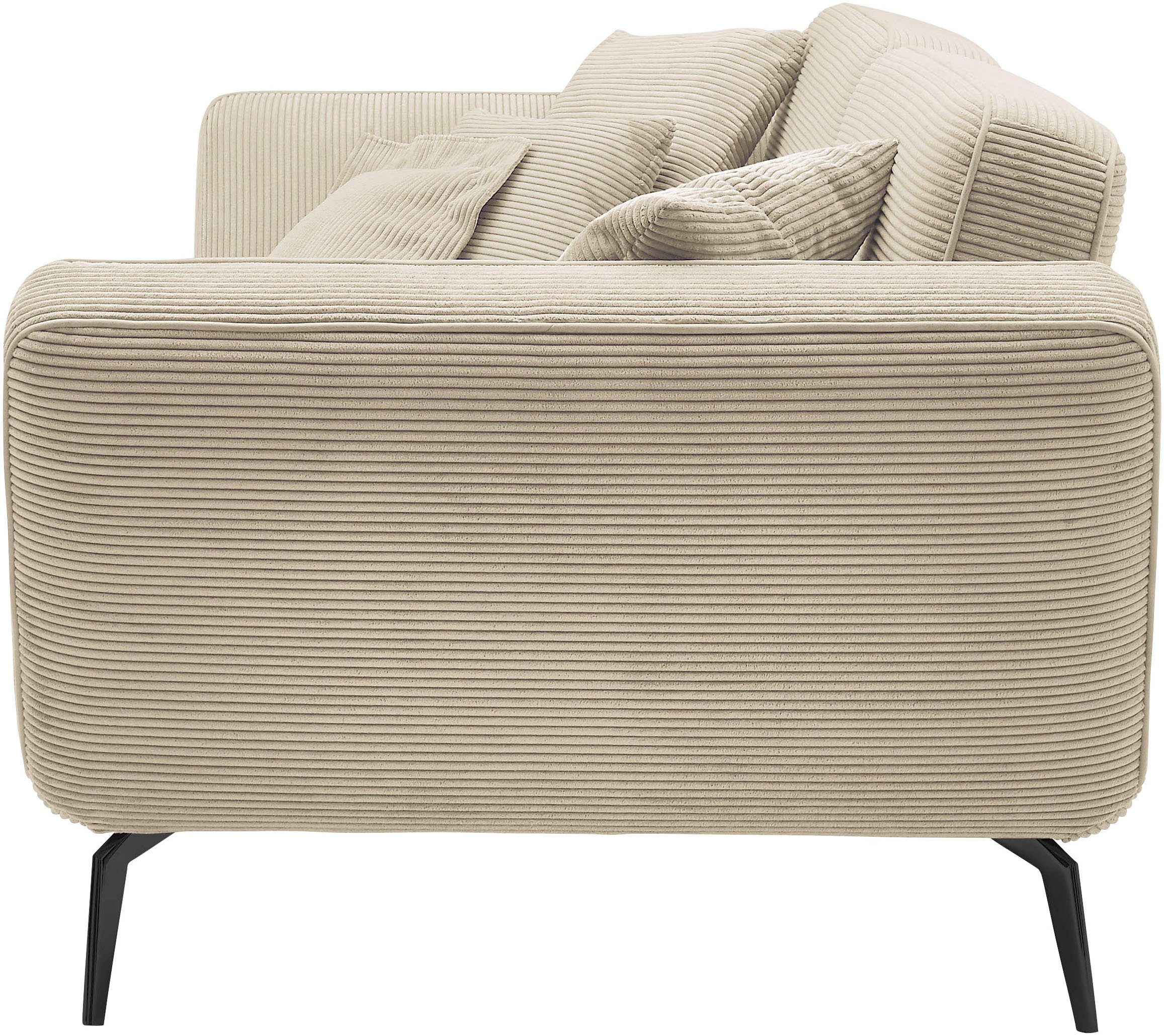 set one by Musterring Megabank SO 4500 Mega-sofa, mega comfortabel, hoogwaardig afgewerkt Voeten zwart mat, optioneel met hoofdsteun, breedte 260cm, in cord