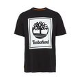 timberland t-shirt ss front stack logo tee zwart