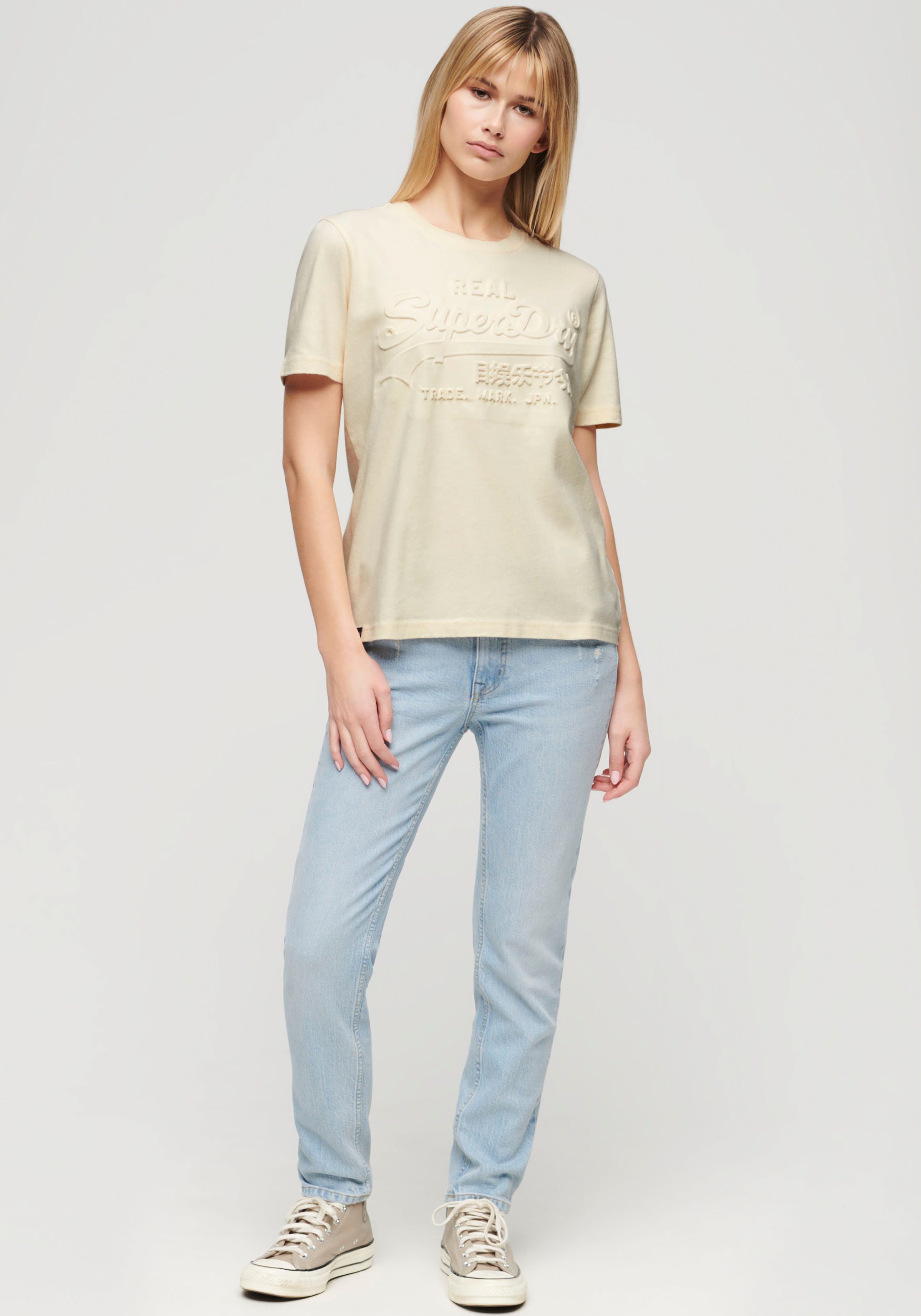 Superdry Shirt met korte mouwen EMBOSSED VL RELAXED T SHIRT